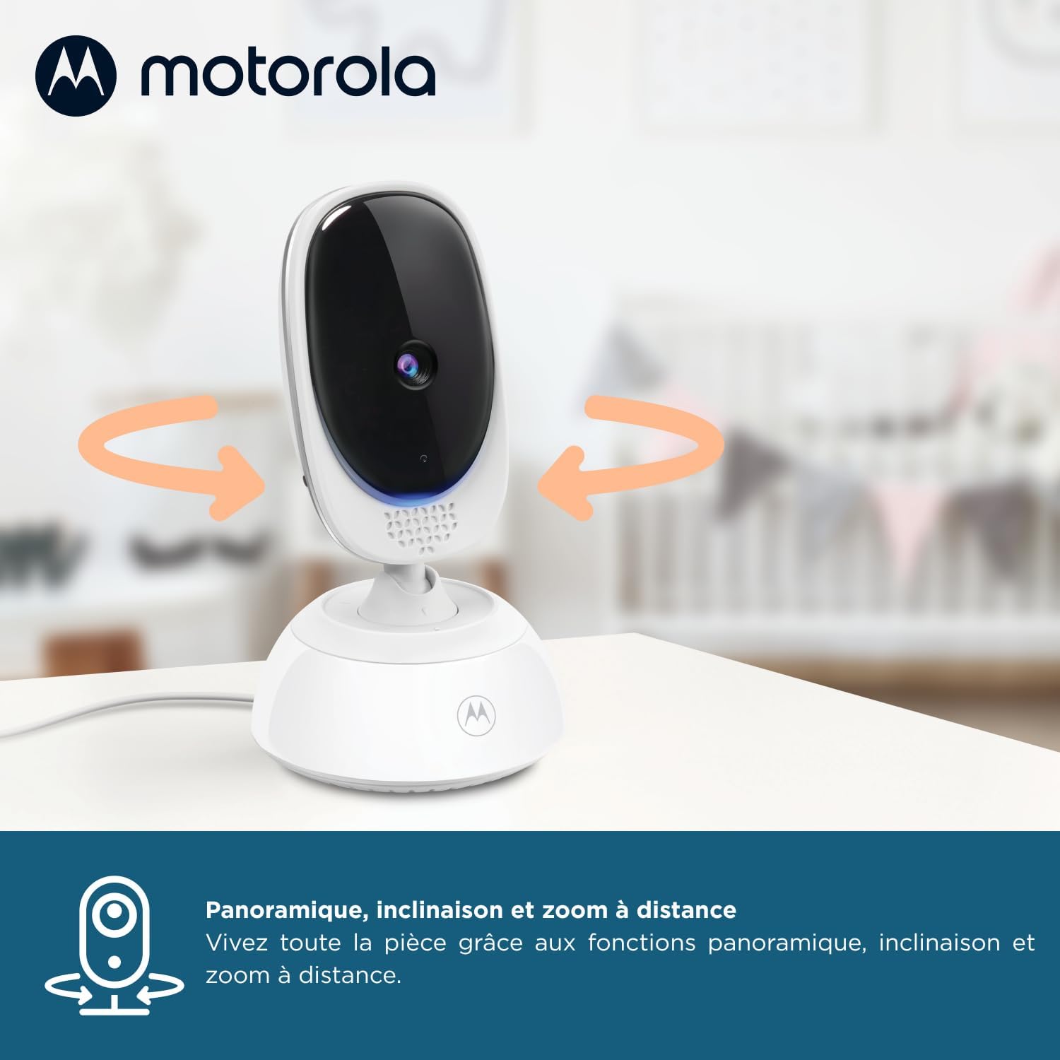 Caméra de Surveillance pour bébé Motorola Nursery VM75 - Moniteur pour bébé avec unité parentale de 5 Pouces - Caméra pour bébé avec Vision Nocturne, Zoom numérique