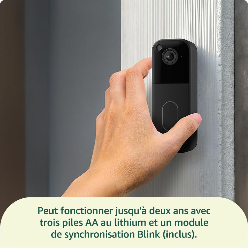 Sonnette vidéo supplémentaire Blink - Vidéo HD en plan moyen, durée de vie des piles de deux ans, IP65 - Module de synchronisation requis non inclus - Blanc