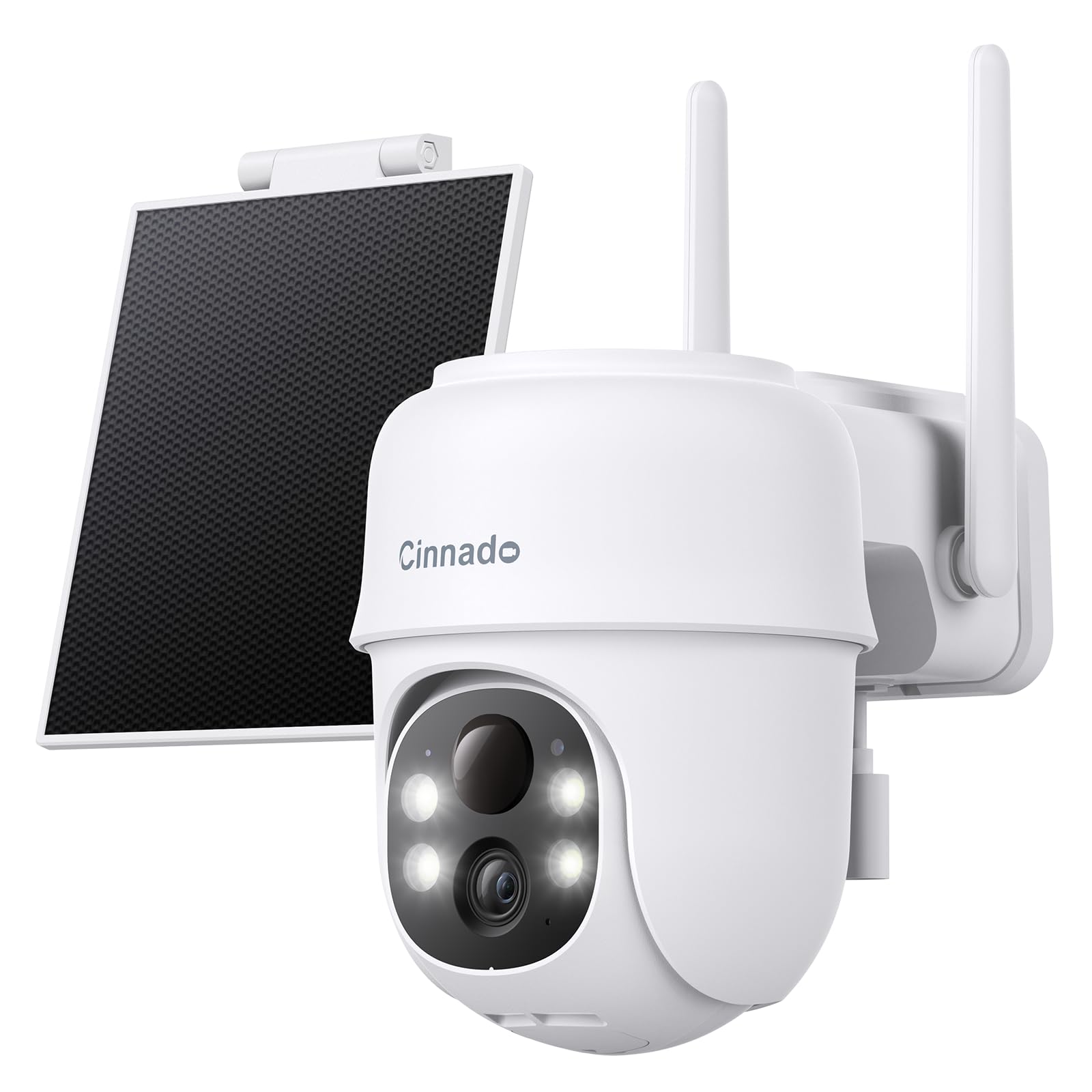 Cinnado Camera Surveillance WiFi Exterieure sans Fil - 2K Camera Exterieur sans Fil avec Panneau Solaire, 360° PTZ, Alerte Instantanée PIR, Vision Nocturne Couleur, Audio Bidirectionnel, B6 (Noire)
