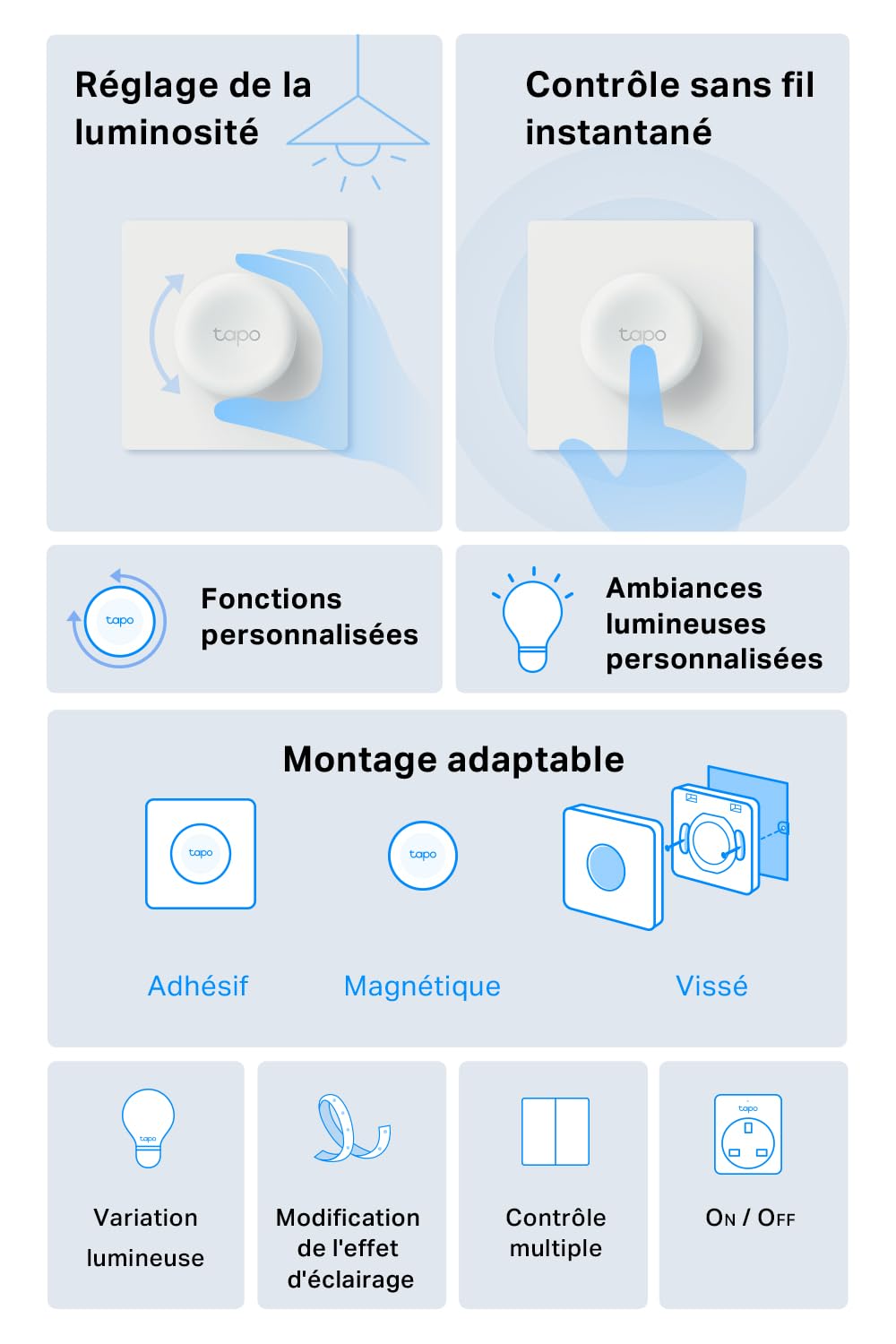 Tapo Détecteur de Mouvement Intelligent Tapo T110, pour la sécurité des fenêtres/Portes, durée de Vie de la Batterie de 1 an et Plus, Notification d'application instantanée, Hub requis