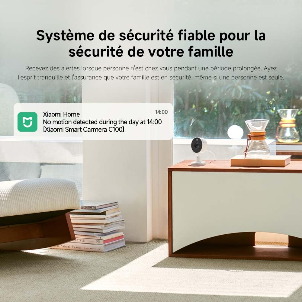 XIAOMI C201 1080p HD, caméra de sécurité, WiFi 6, 360° Panorama, Vision Nocturne Couleur, Protection Objectif, Audio bidirectionnel, babyphone, caméra Animaux, Compatible avec Alexa et Google