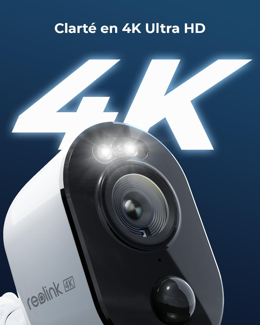 Reolink 4K Caméra Surveillance WiFi Exterieure sans Fil, Détection de Personne/Véhicule/Animal, WiFi 2,4/5 GHz, Vision Nocturne en Couleur, Audio Bidirectionnel, Argus 3 Ultra+Panneau Solaire Noir