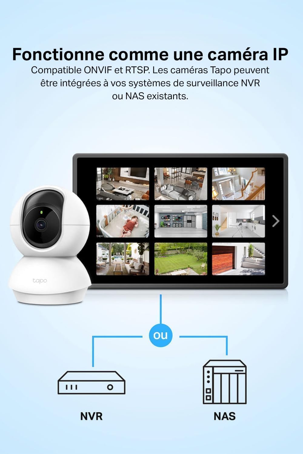 Tapo C210 2 Pack Caméra WiFi Intérieure 2K QHD 3MP, Rotation 360°, Détection de Personne&Pleurs de Bébé, Vision Nocturne, Audio Bidirectionnel, Stockage Cloud&microSD 512 Go,Alexa et Google Assistant