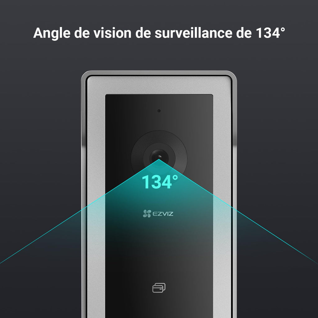 EZVIZ CP5 Visiophone connecté WiFi, Résolution 1080P, Moniteur Tactile Couleur 7", Portier vidéo à installation 2 Fils, Déverrouillage à Distance, Audio Bidirectionnel, Vision Nocturne, Design Compact