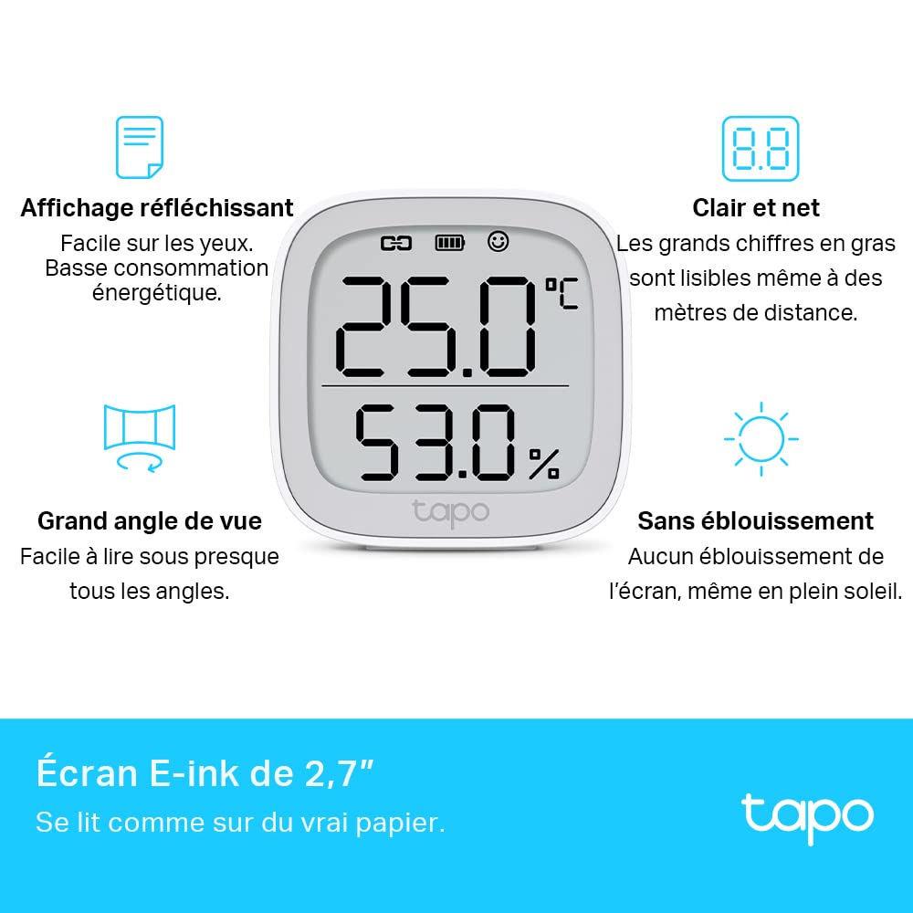 Tapo Détecteur de Mouvement Intelligent Tapo T110, pour la sécurité des fenêtres/Portes, durée de Vie de la Batterie de 1 an et Plus, Notification d'application instantanée, Hub requis
