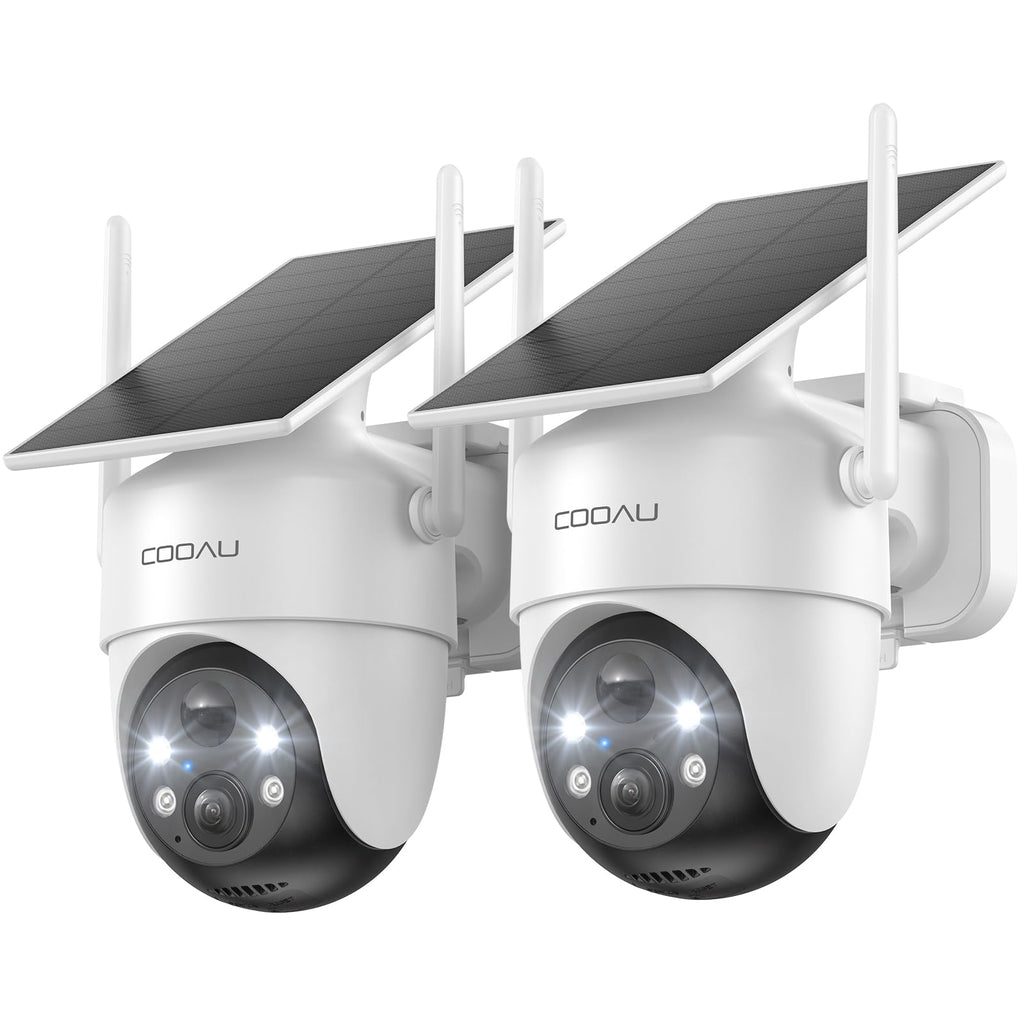 COOAU 2K Camera Surveillance WiFi Exterieure sans Fil | Caméra Solaire 3MP 360° PTZ, Wi-FI 6, Détection PIR Intelligente, Alarme Anti-Intrusion, Installation Facile, Recharge Basse Luminosité, IP66