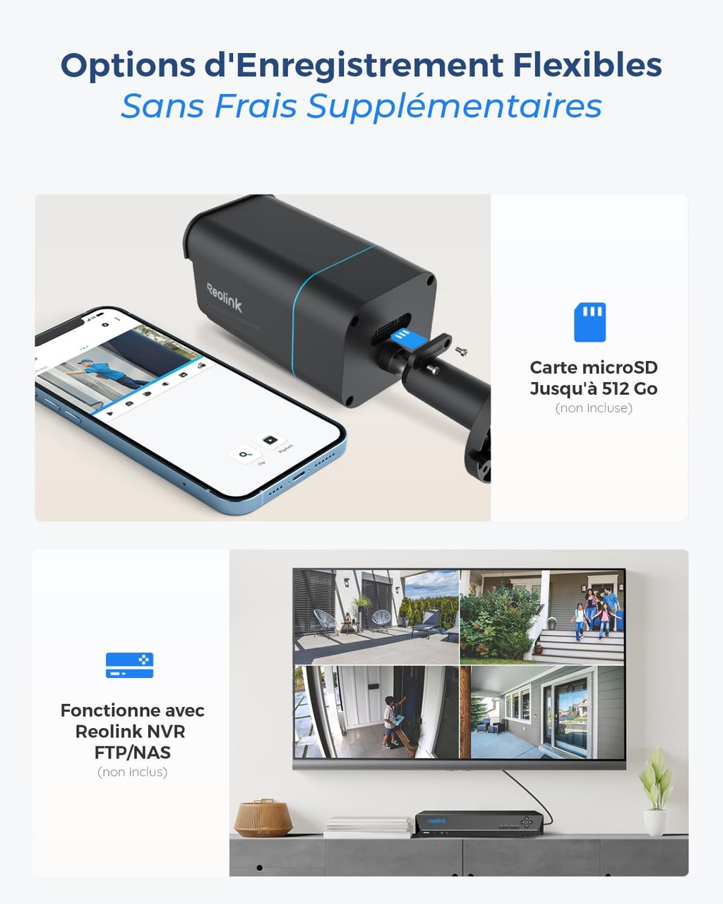 Reolink 4K Caméra de Surveillance Extérieure PoE avec Zoom Optique 5X, Vision Nocturne en Couleur, Audio Bidirectionnel, Détection de Personne/Véhicule, Alerte de Mouvement, Time-Lapse, RLC-811A