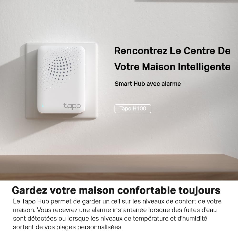 Tapo Détecteur de Mouvement Intelligent Tapo T110, pour la sécurité des fenêtres/Portes, durée de Vie de la Batterie de 1 an et Plus, Notification d'application instantanée, Hub requis