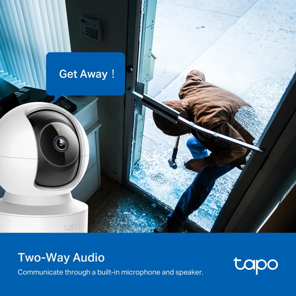 Tapo 2.5K(4MP) Caméra de Surveillance WiFi intérieure 360°, Détection Humaine AI Suivi Intelligent, Sirène et détection de Mouvement, Audio bidirectionnel, Compatible Alexa pour Bébé/Animaux C220