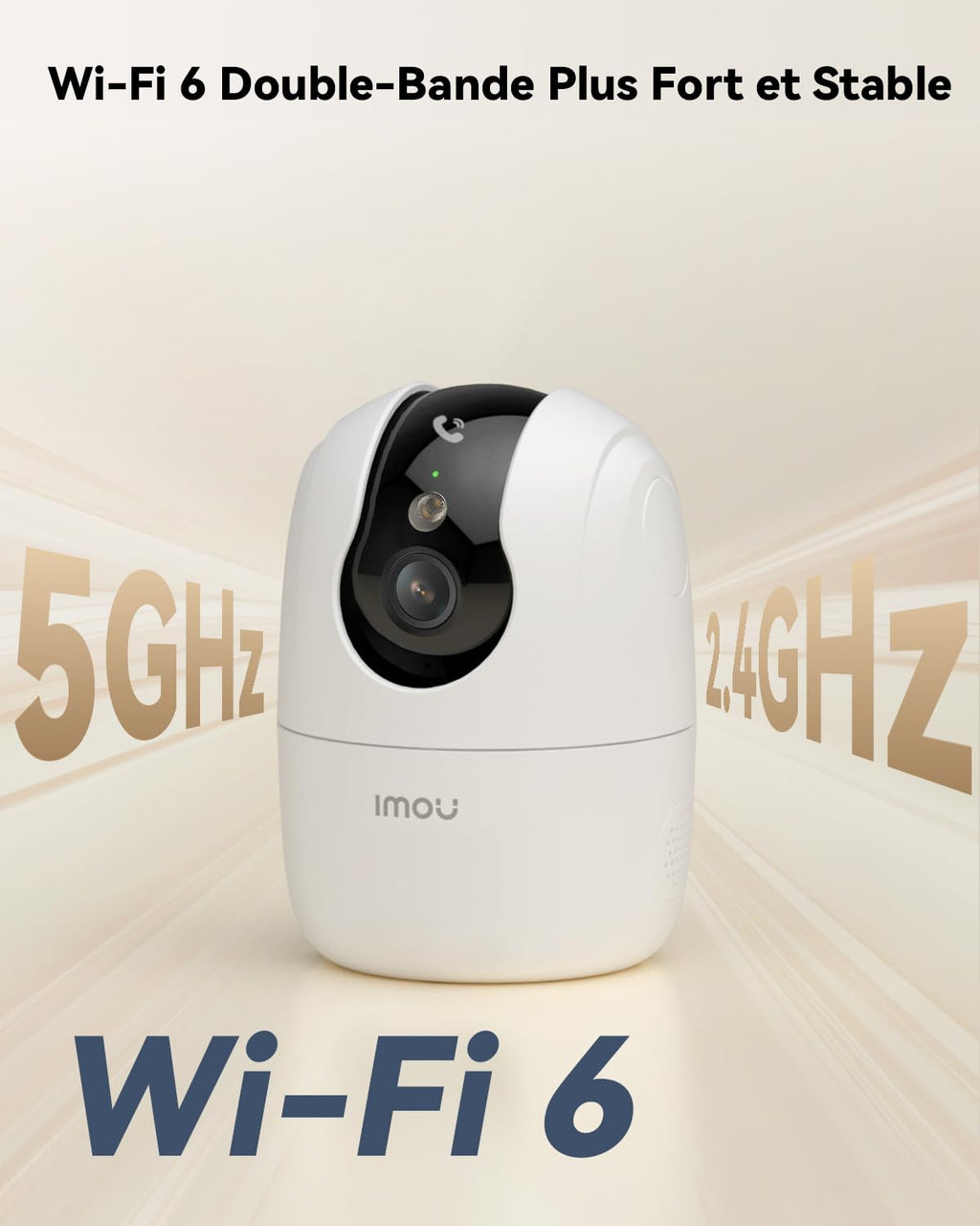 Imou 2K(3MP) Caméra Surveillance WiFi Intérieur 360°, Wi-Fi 6 Double-Bande(2.4G/5GHz), Vision Nocturne Couleur, Détection de Personnes/Animaux,Suivi Intelligent,Compatible Alexa pour Bébé/Chien/Maison
