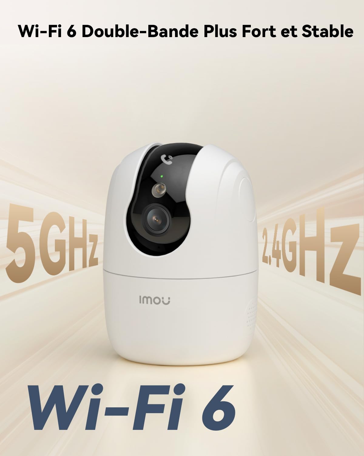 Imou 2K(3MP) Caméra Surveillance WiFi Intérieur 360°, Wi-Fi 6 Double-Bande(2.4G/5GHz), Vision Nocturne Couleur, Détection de Personnes/Animaux,Suivi Intelligent,Compatible Alexa pour Bébé/Chien/Maison