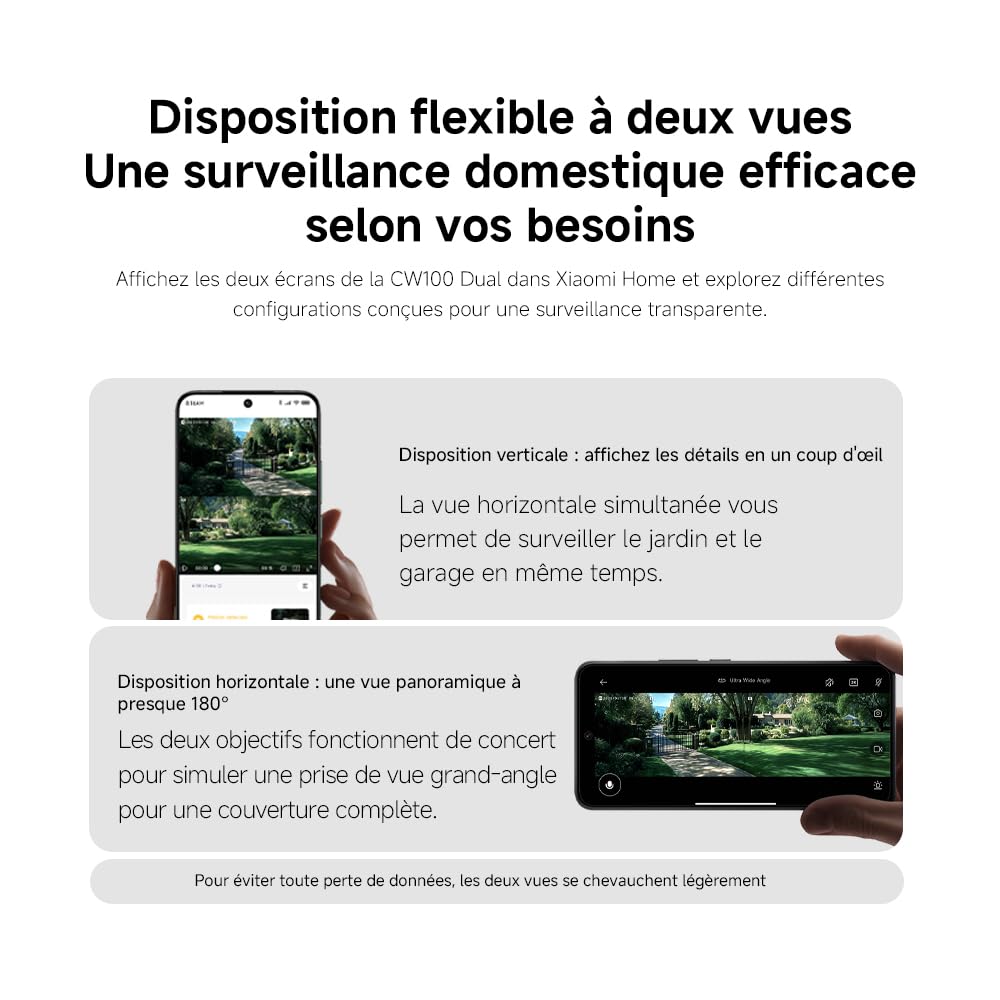 XIAOMI C201 1080p HD, caméra de sécurité, WiFi 6, 360° Panorama, Vision Nocturne Couleur, Protection Objectif, Audio bidirectionnel, babyphone, caméra Animaux, Compatible avec Alexa et Google