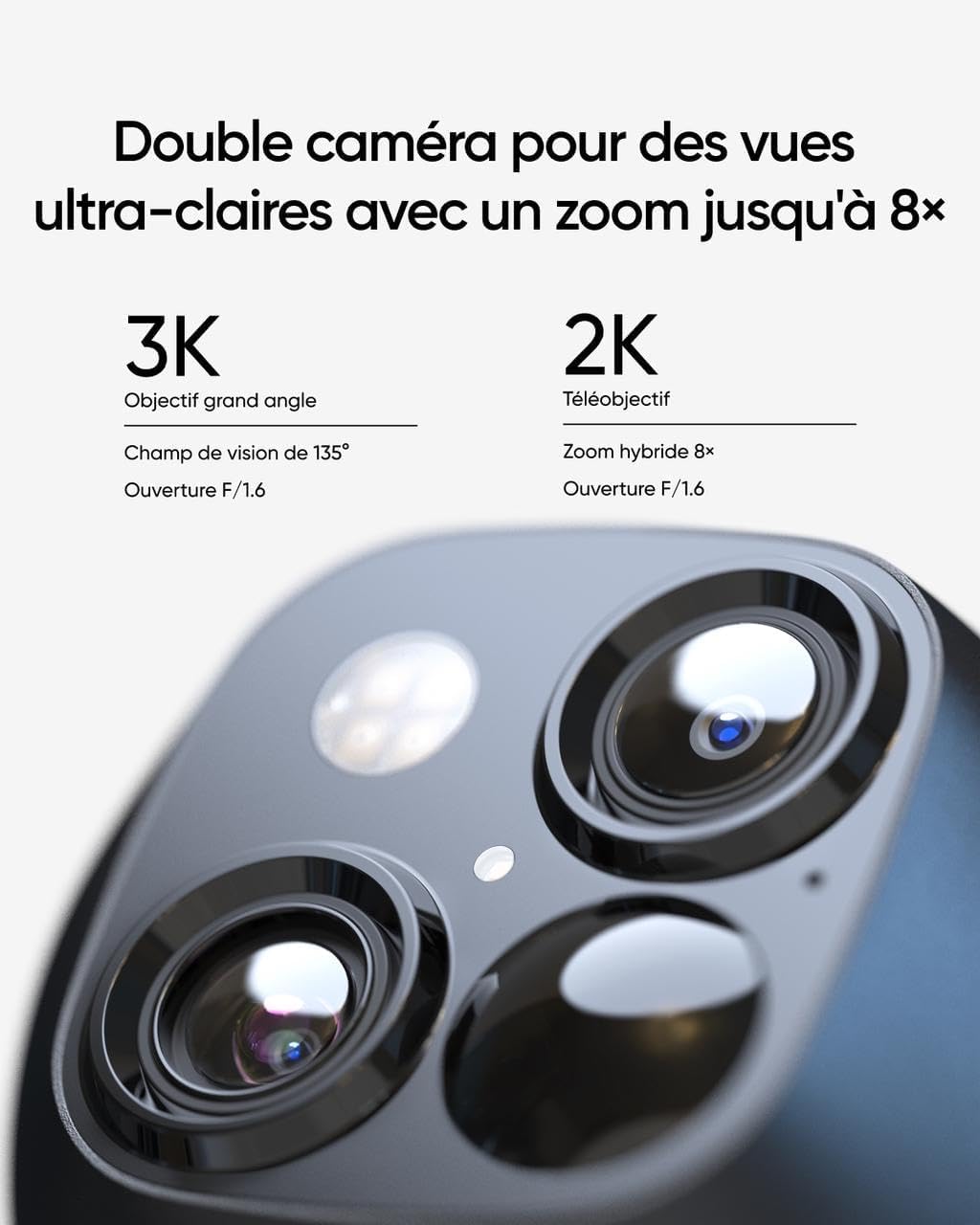 eufy Security SoloCamS340 caméra de sécurité Solaire, Camera Surveillance WiFi exterieure sans Fil, Surveillance 360° 3K, sans Angle Mort, Wi-FI 2,4 GHz, sans Frais mensuels, Compatible HomeBase 3,2+1