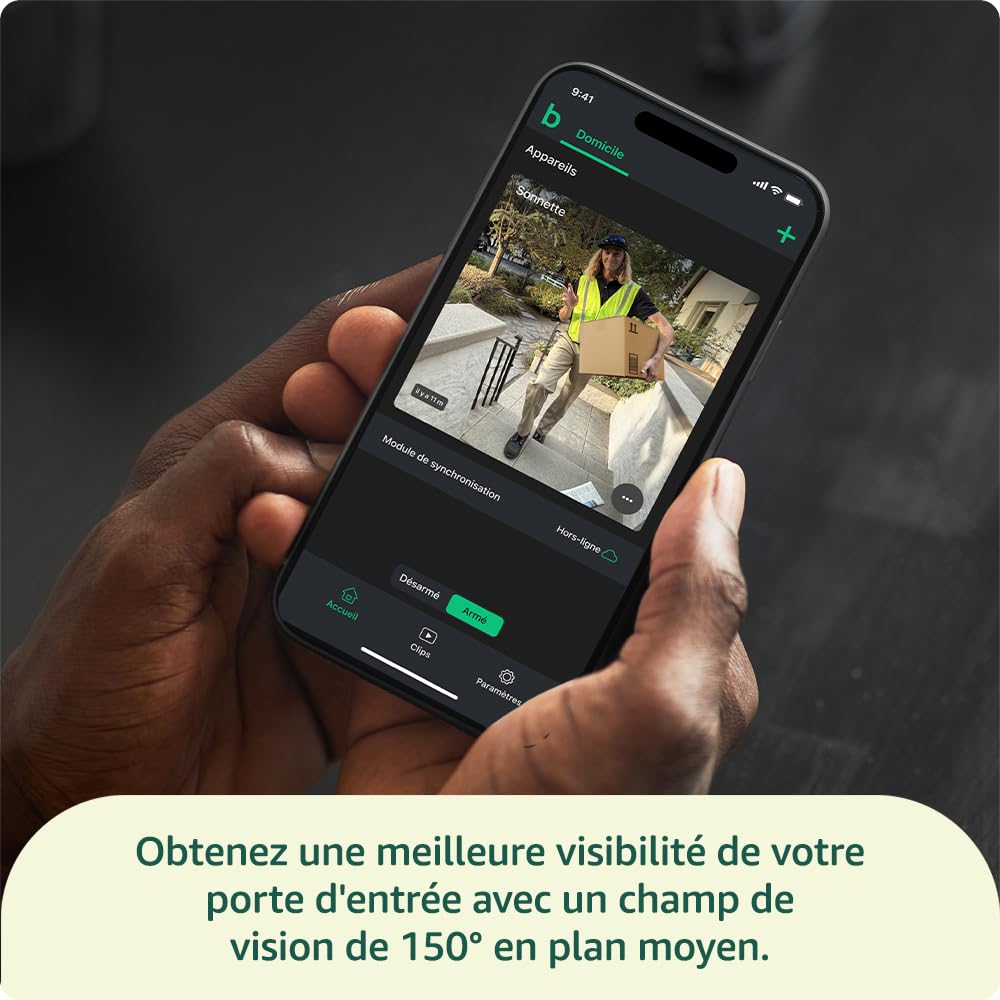 Sonnette vidéo supplémentaire Blink - Vidéo HD en plan moyen, durée de vie des piles de deux ans, IP65 - Module de synchronisation requis non inclus - Blanc