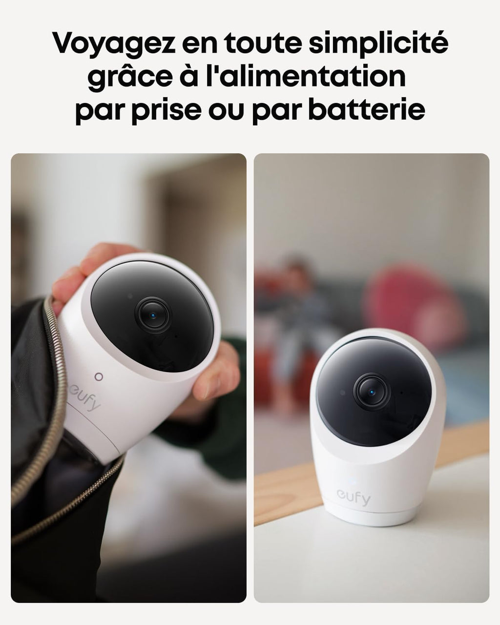 Babyphone eufy E20 avec caméra 2K HD, écran 5" 720p, avec ou sans Wi-FI, contrôle Via l'application ou Le Moniteur, Panorama-Inclinaison, Zoom x 4, caméra Portable avec Batterie intégrée, alertes