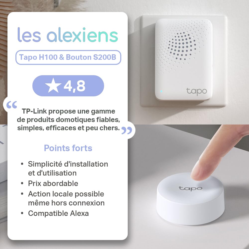 Tapo Détecteur de Mouvement Intelligent Tapo T110, pour la sécurité des fenêtres/Portes, durée de Vie de la Batterie de 1 an et Plus, Notification d'application instantanée, Hub requis