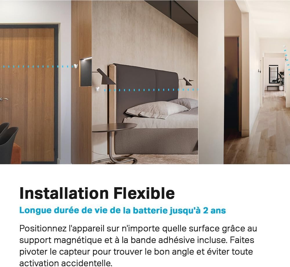 Tapo Détecteur de Mouvement Intelligent Tapo T110, pour la sécurité des fenêtres/Portes, durée de Vie de la Batterie de 1 an et Plus, Notification d'application instantanée, Hub requis
