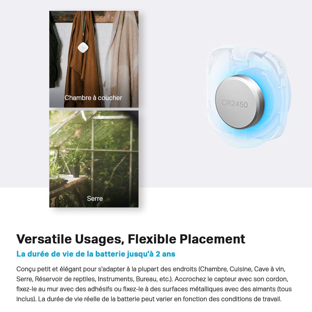 Tapo Détecteur de Mouvement Intelligent Tapo T110, pour la sécurité des fenêtres/Portes, durée de Vie de la Batterie de 1 an et Plus, Notification d'application instantanée, Hub requis