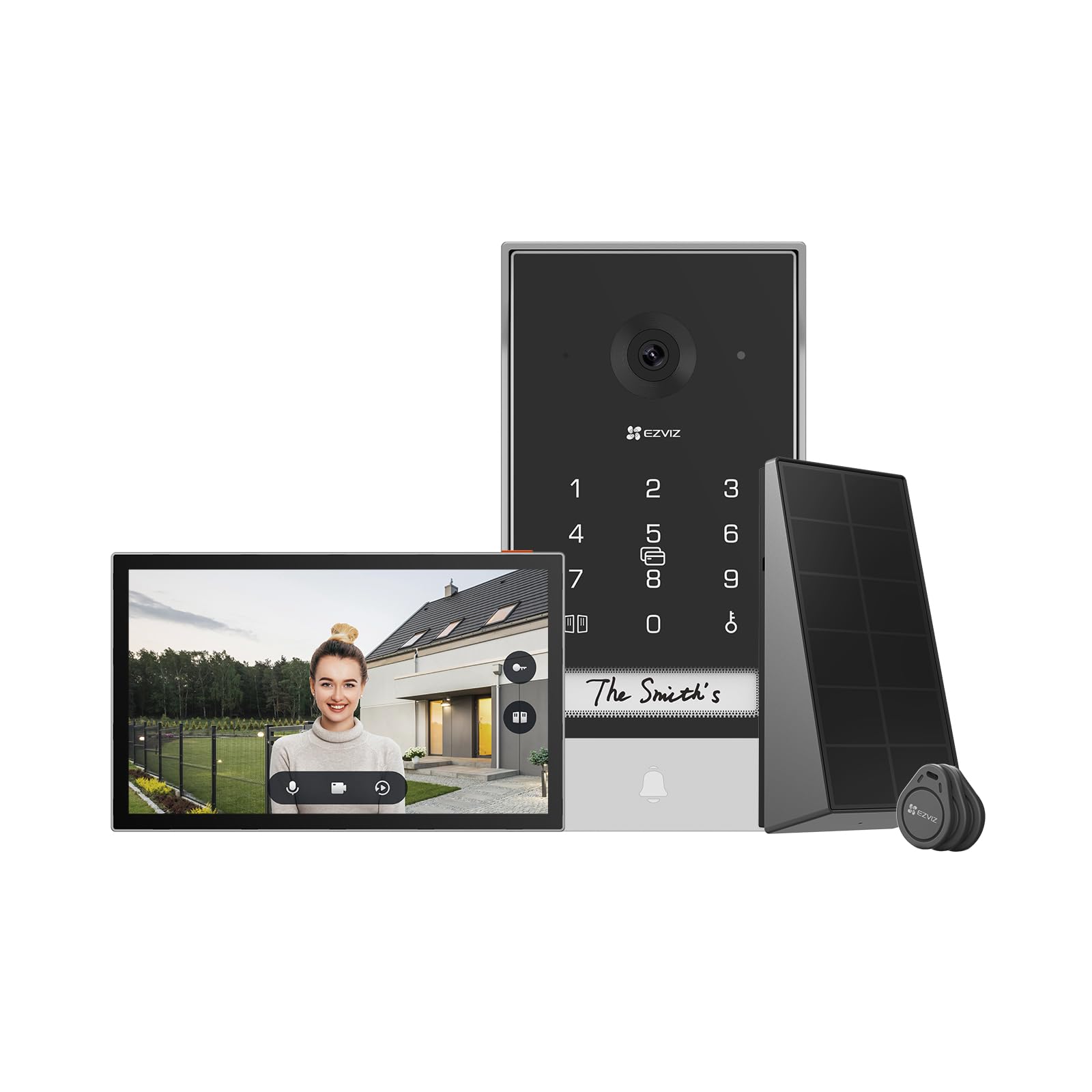 EZVIZ CP7 2K Visiophone Connecté Interphone Vidéo, 7 Pouces Moniteur Tactile, Unlock à Distance, 2 Fils, Detection Humaine, Option RFID, Audio Bidirectionnel, Vision Nocturne, étanche, WiFi bi-Bande