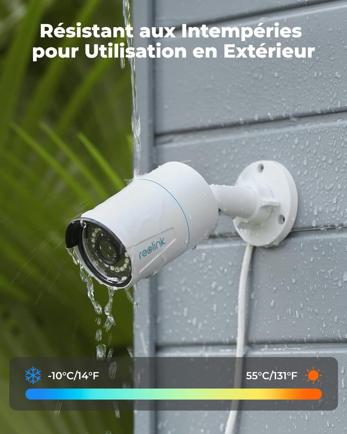Reolink 5MP Caméra de Surveillance Extérieure PoE, Caméra IP Extérieure avec Détection Personne/Véhicule, Etanche IP67, Time Lapse, Vision Nocturne IR 30m, Support Audio et Carte microSD, RLC-510A