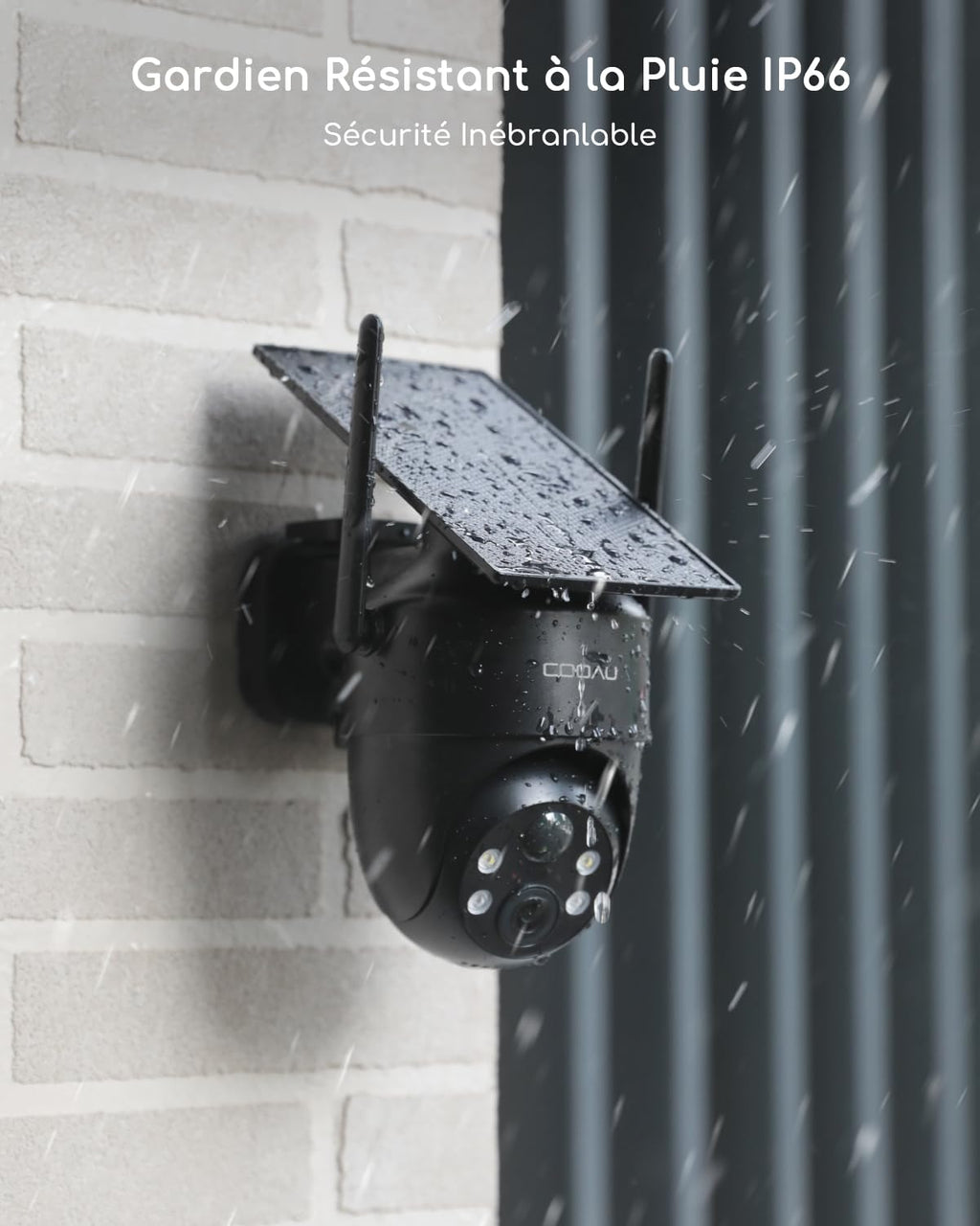 COOAU 2K Camera Surveillance WiFi Exterieure sans Fil | Caméra Solaire 3MP 360° PTZ, Wi-FI 6, Détection PIR Intelligente, Alarme Anti-Intrusion, Installation Facile, Recharge Basse Luminosité, IP66