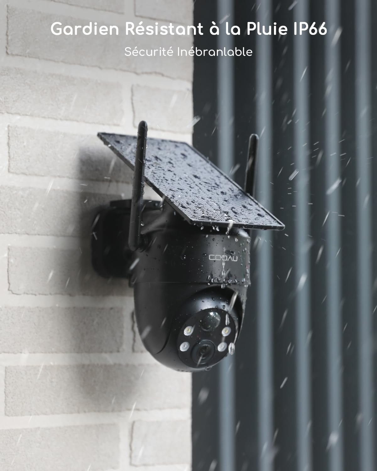 COOAU 2K Camera Surveillance WiFi Exterieure sans Fil | Caméra Solaire 3MP 360° PTZ, Wi-FI 6, Détection PIR Intelligente, Alarme Anti-Intrusion, Installation Facile, Recharge Basse Luminosité, IP66