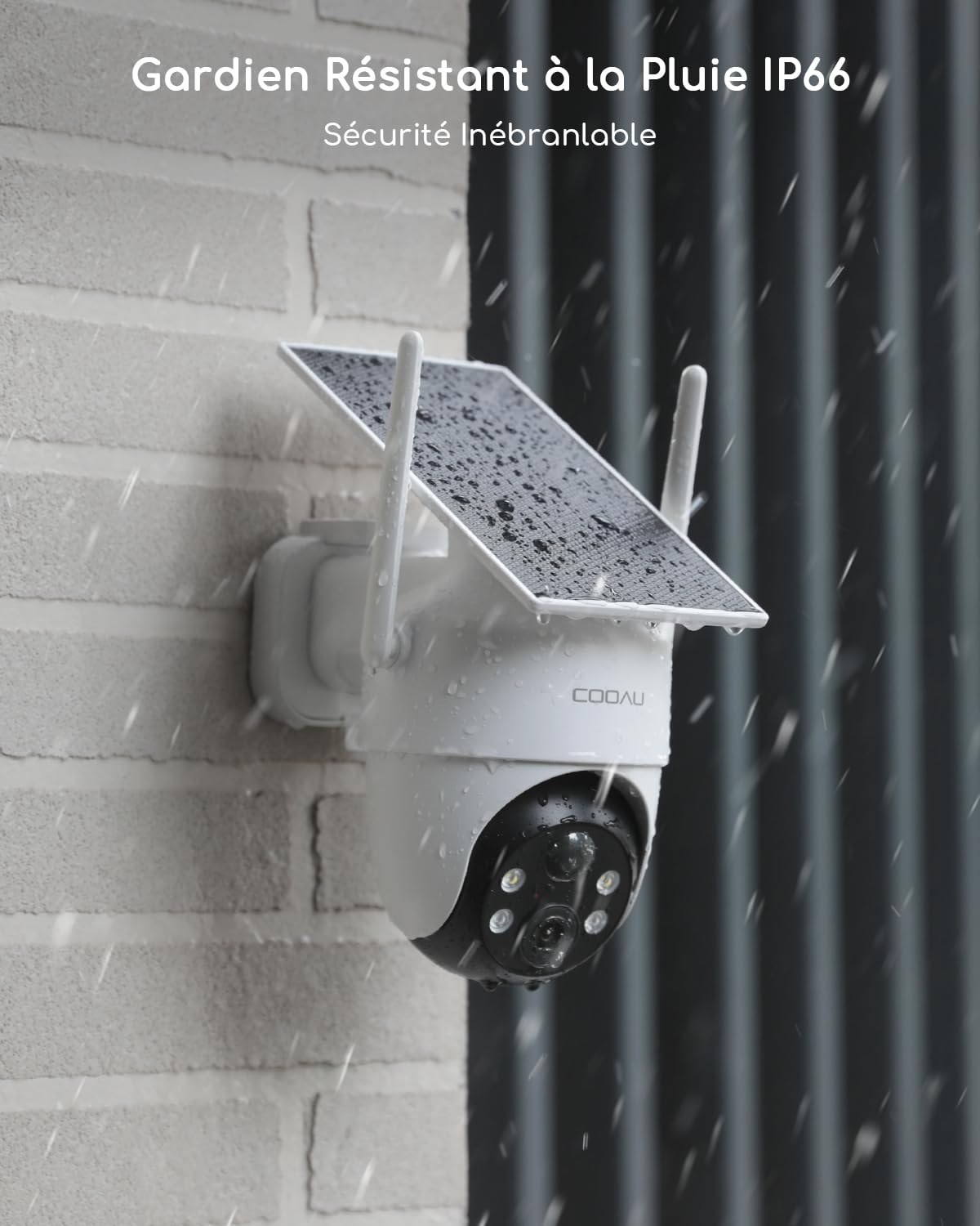 COOAU 2K Camera Surveillance WiFi Exterieure sans Fil | Caméra Solaire 3MP 360° PTZ, Wi-FI 6, Détection PIR Intelligente, Alarme Anti-Intrusion, Installation Facile, Recharge Basse Luminosité, IP66