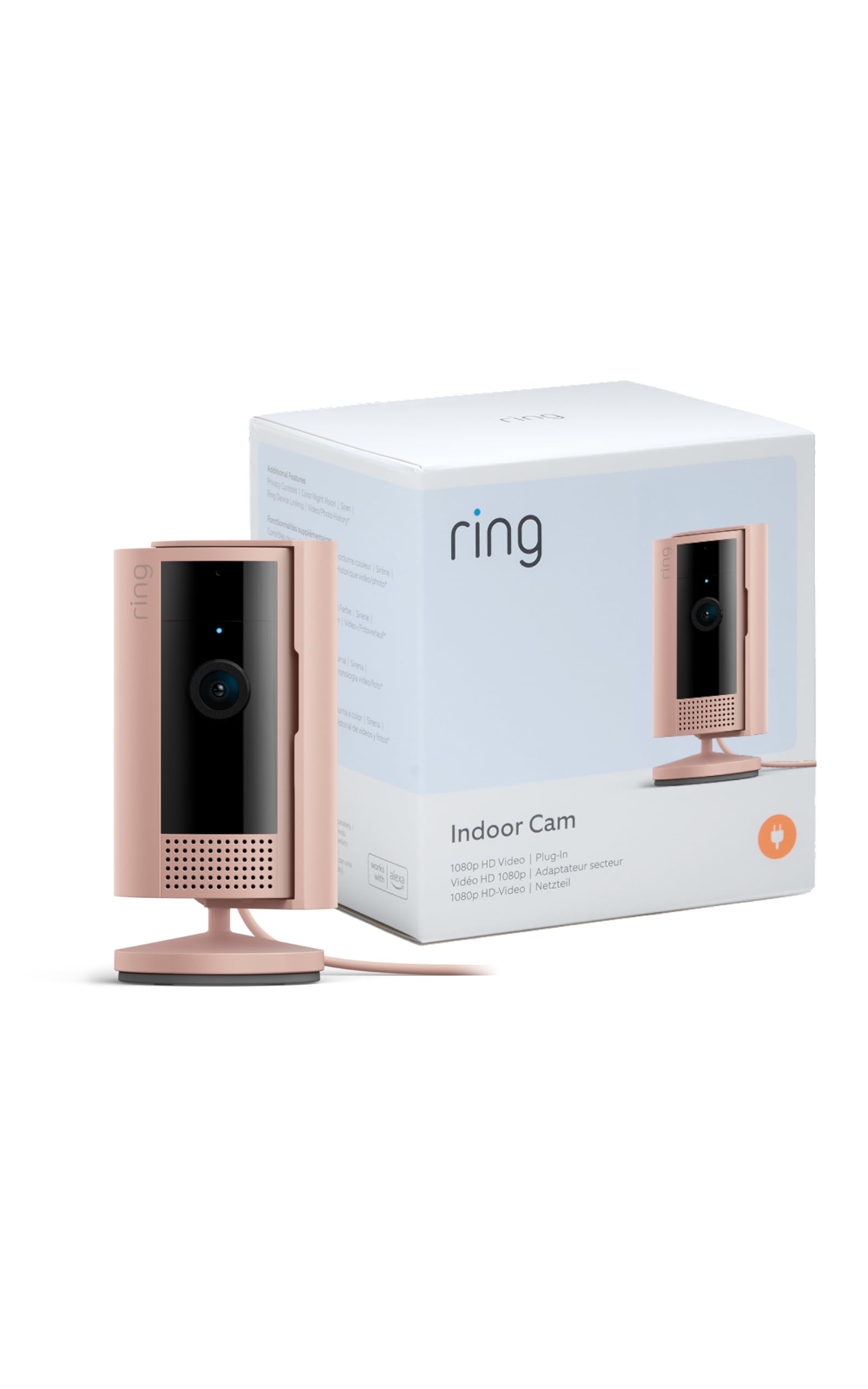 Ring Caméra intérieure (Indoor Camera 2e gén.) | Caméra de surveillance wifi sur secteur pour animaux, vidéo HD 1080p, audio bidirectionnel, cache de confidentialité | Essai Ring Home gratuit 30 j.