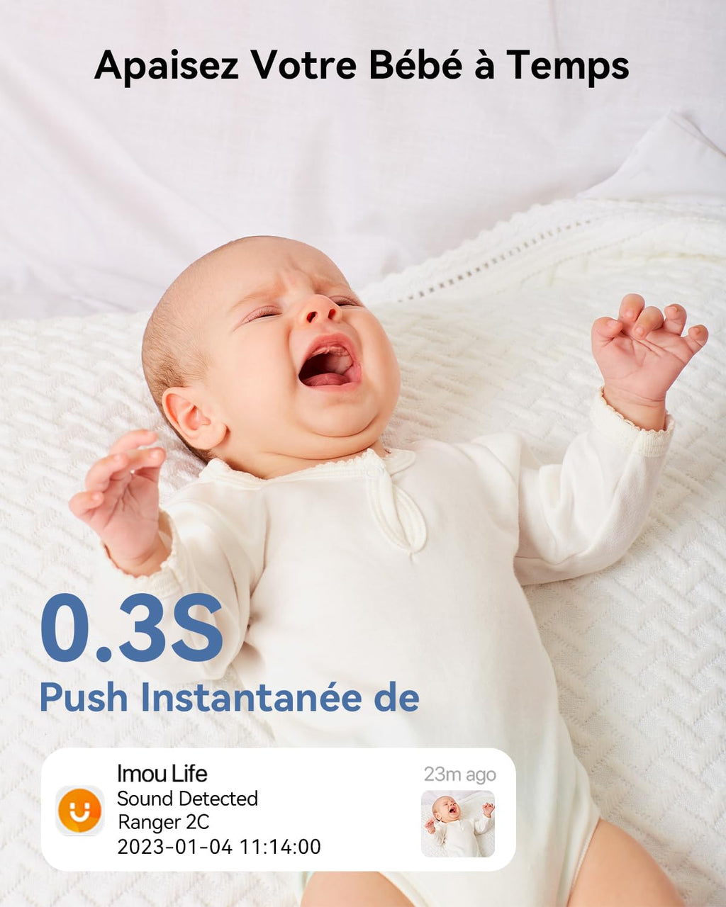 Imou 2.5K(4MP) Caméra Surveillance WiFi Intérieur Caméra 360° Connectée Smartphone Détection Humaine AI Suivi Intelligent Sirène Audio Bidirectionnel Mode Privé Compatible Alexa pour Bébé/Animaux