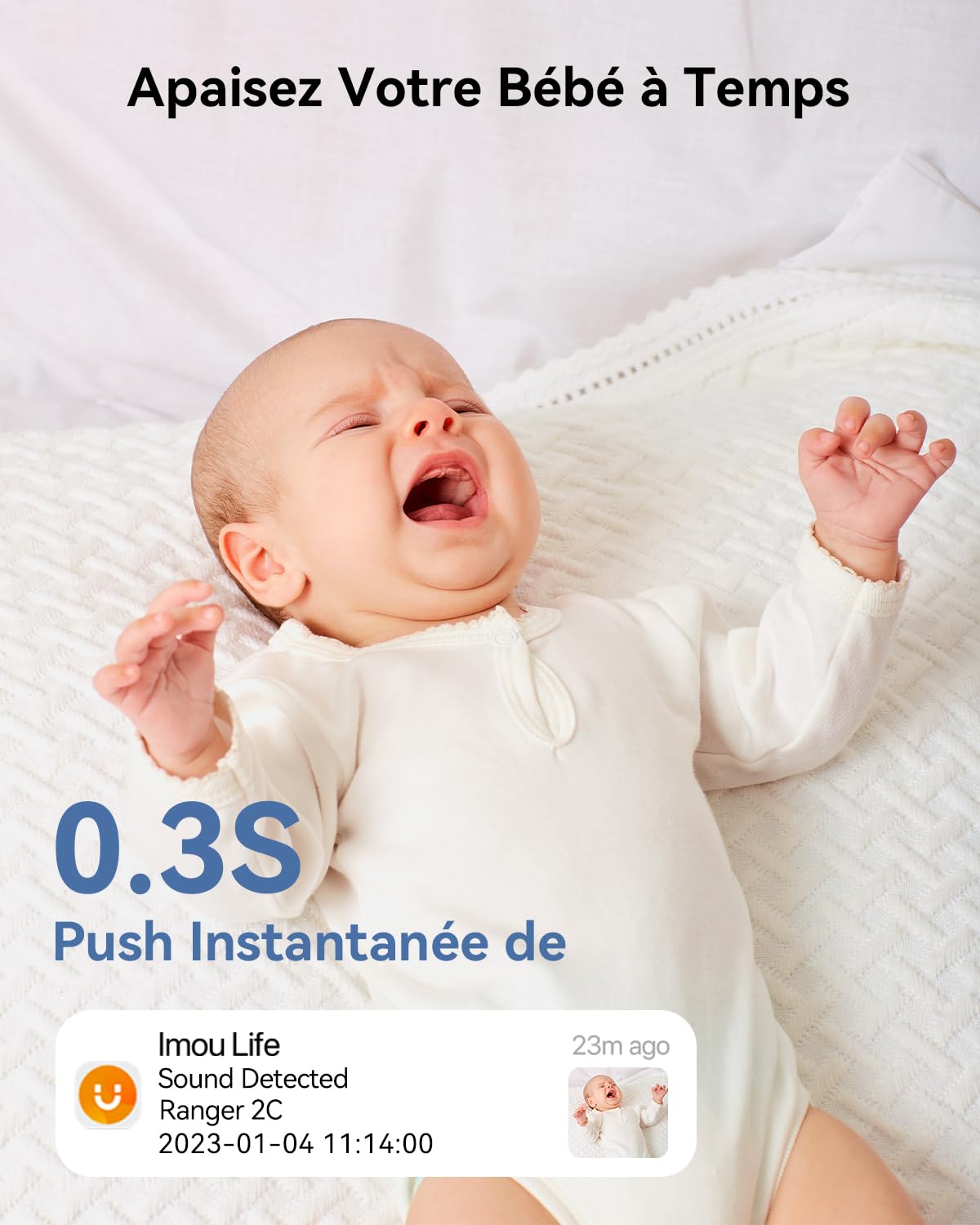 Imou 2.5K(4MP) Caméra Surveillance WiFi Intérieur Caméra 360° Connectée Smartphone Détection Humaine AI Suivi Intelligent Sirène Audio Bidirectionnel Mode Privé Compatible Alexa pour Bébé/Animaux