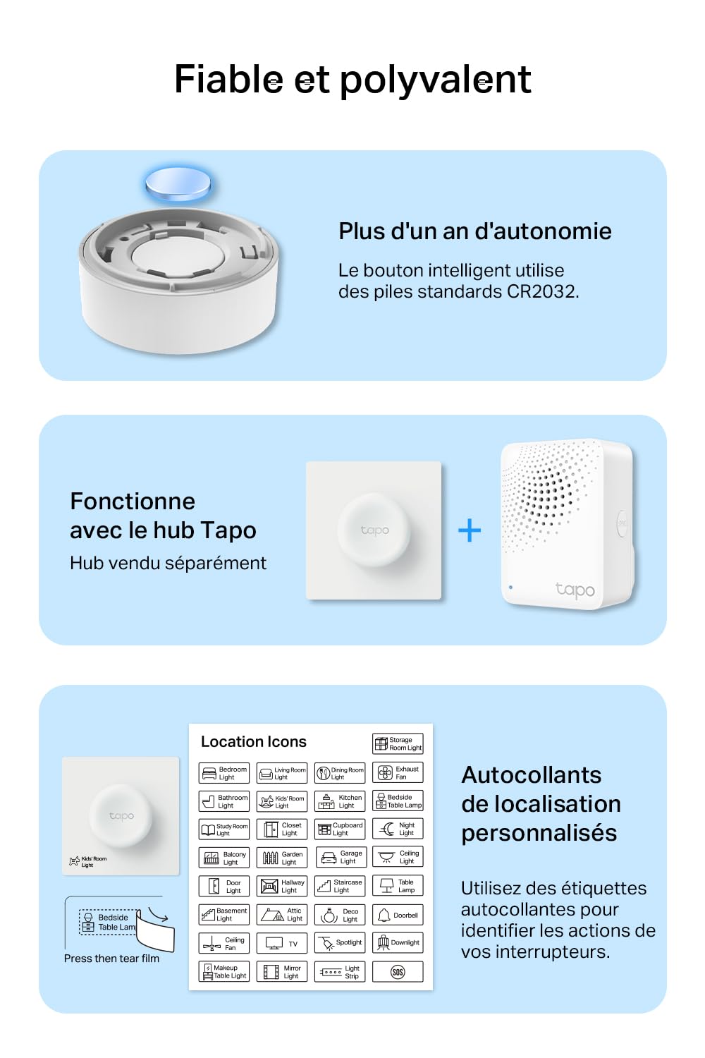 Tapo Détecteur de Mouvement Intelligent Tapo T110, pour la sécurité des fenêtres/Portes, durée de Vie de la Batterie de 1 an et Plus, Notification d'application instantanée, Hub requis