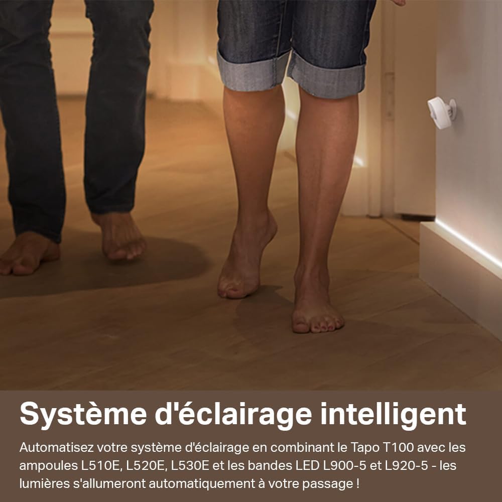 Tapo Détecteur de Mouvement Intelligent Tapo T110, pour la sécurité des fenêtres/Portes, durée de Vie de la Batterie de 1 an et Plus, Notification d'application instantanée, Hub requis