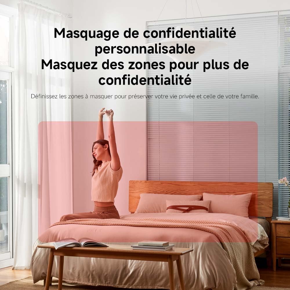 XIAOMI C201 1080p HD, caméra de sécurité, WiFi 6, 360° Panorama, Vision Nocturne Couleur, Protection Objectif, Audio bidirectionnel, babyphone, caméra Animaux, Compatible avec Alexa et Google