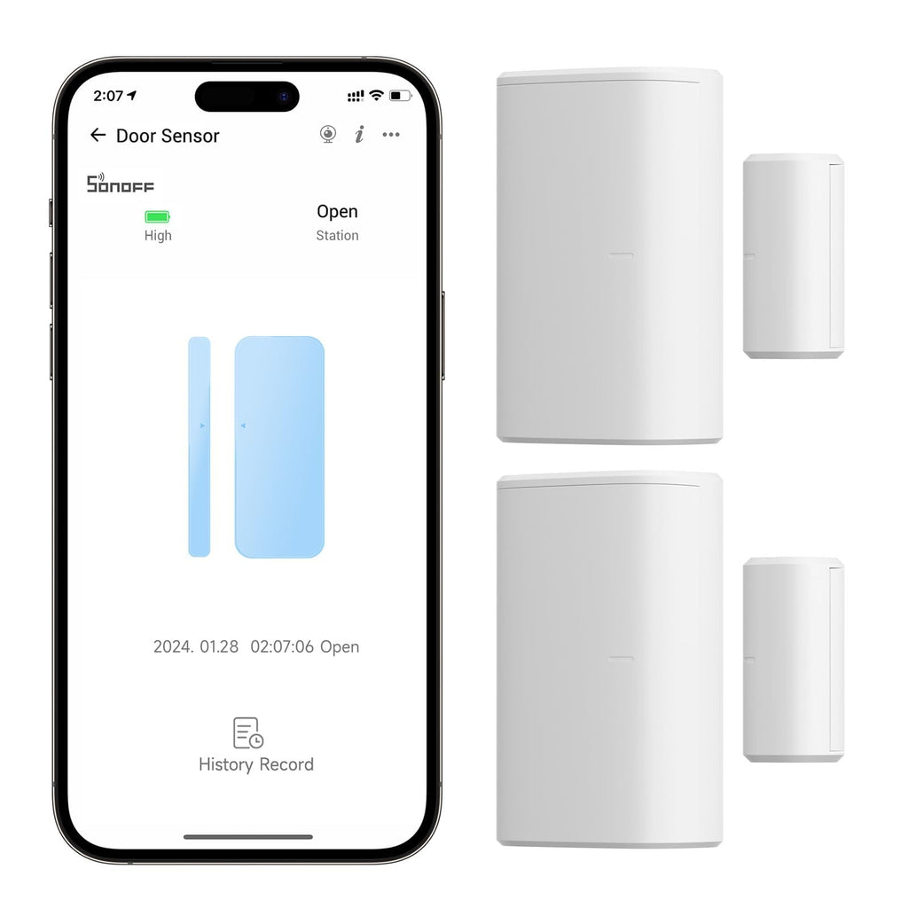 SONOFF SNZB-04P ZigBee Capteur de Porte et Fenêtre sans Fil, Détecteur Ouverture Porte, Alarme Maison sans Fil, Compatible avec Alexa/Google Home, SONOFF Zigbee Hub Requis, Piles Incluses