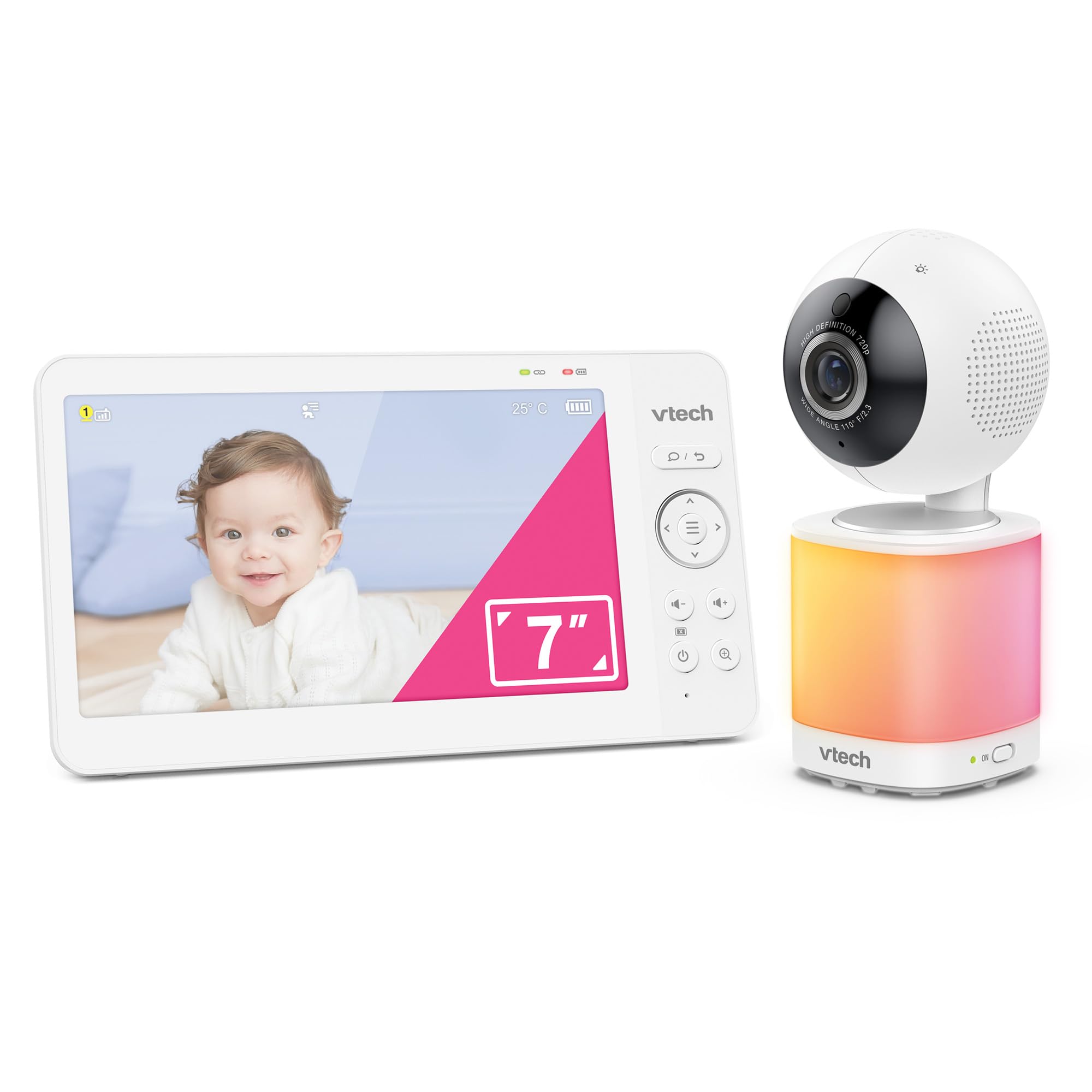 VTech VM924 Baby Monitor with Camera, Pan&Tilt,Video Baby Monitor with 5" LCD Screen,Up to 17 Hrs Battery Life,1.33x Zoom,Night Vision,300m Long Range,Soothing Sounds,2-Way Talk,Secured Transmission