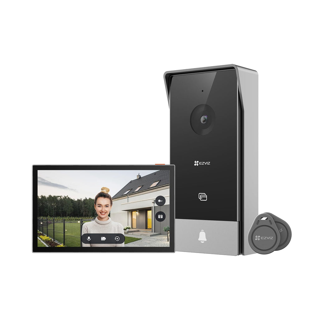 EZVIZ CP5 Visiophone connecté WiFi, Résolution 1080P, Moniteur Tactile Couleur 7", Portier vidéo à installation 2 Fils, Déverrouillage à Distance, Audio Bidirectionnel, Vision Nocturne, Design Compact