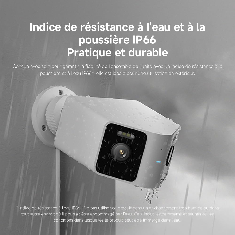 XIAOMI C201 1080p HD, caméra de sécurité, WiFi 6, 360° Panorama, Vision Nocturne Couleur, Protection Objectif, Audio bidirectionnel, babyphone, caméra Animaux, Compatible avec Alexa et Google