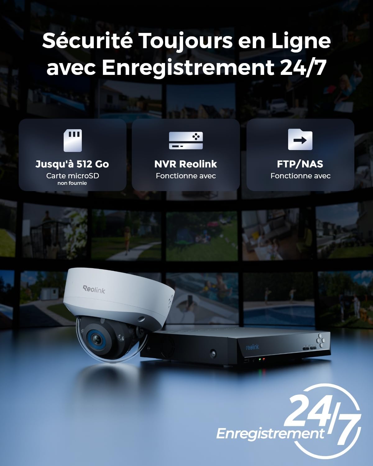 Reolink 12MP Caméra Surveillance PoE, Grand Angle de Vue 145°, Anti-Vandalisme IK10, Vision Nocturne Couleur, Audio Bidirectionnel, Détection Personne/Véhicule/Animal, IP67, RLC-1240A