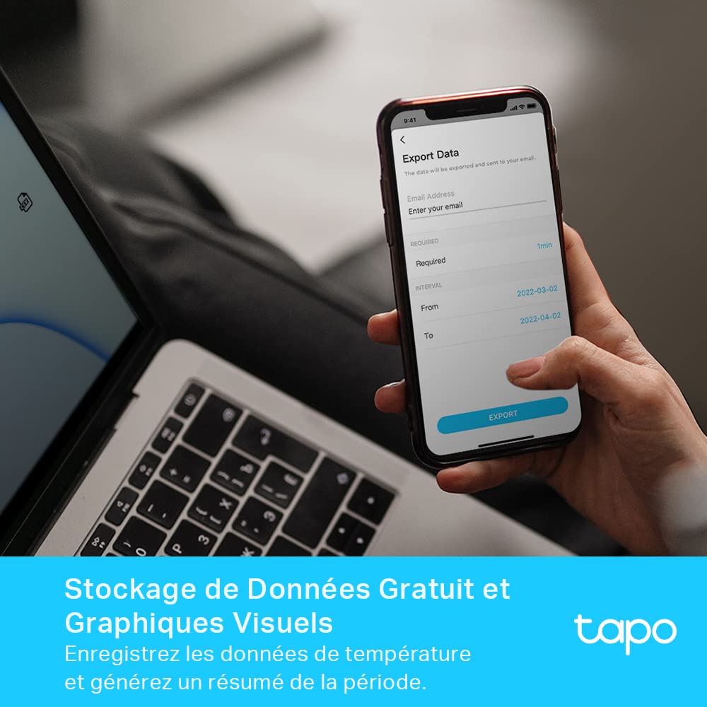 Tapo Détecteur de Mouvement Intelligent Tapo T110, pour la sécurité des fenêtres/Portes, durée de Vie de la Batterie de 1 an et Plus, Notification d'application instantanée, Hub requis