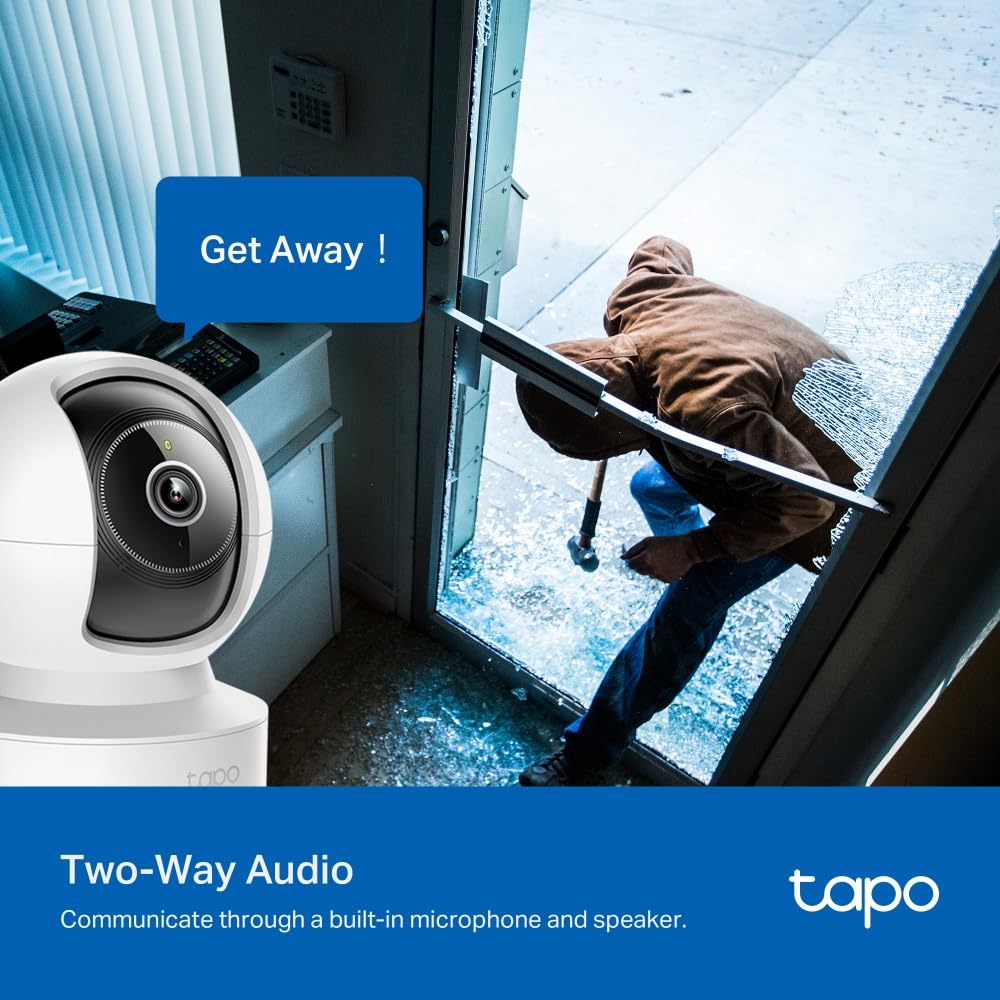 Tapo 2.5K(4MP) Caméra de Surveillance WiFi intérieure 360°, Détection Humaine AI Suivi Intelligent, Sirène et détection de Mouvement, Audio bidirectionnel, Compatible Alexa pour Bébé/Animaux C220
