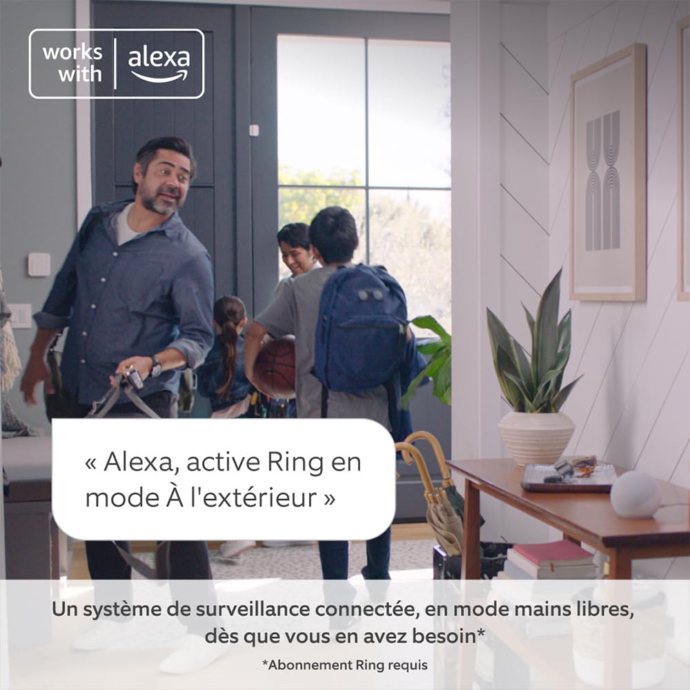 Kit Ring Alarm M + caméra intérieure (Indoor Camera, 2e gén.) | Alarme de maison sans fil connectée, système de sécurité avec surveillance assistée en option | Sans engagement à long terme