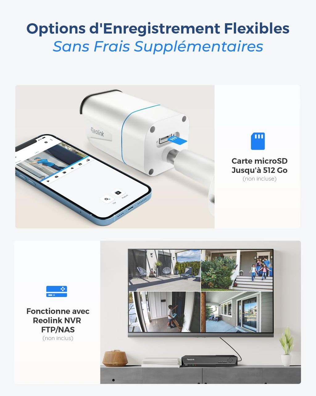 Reolink 4K Caméra de Surveillance Extérieure PoE avec Zoom Optique 5X, Vision Nocturne en Couleur, Audio Bidirectionnel, Détection de Personne/Véhicule, Alerte de Mouvement, Time-Lapse, RLC-811A