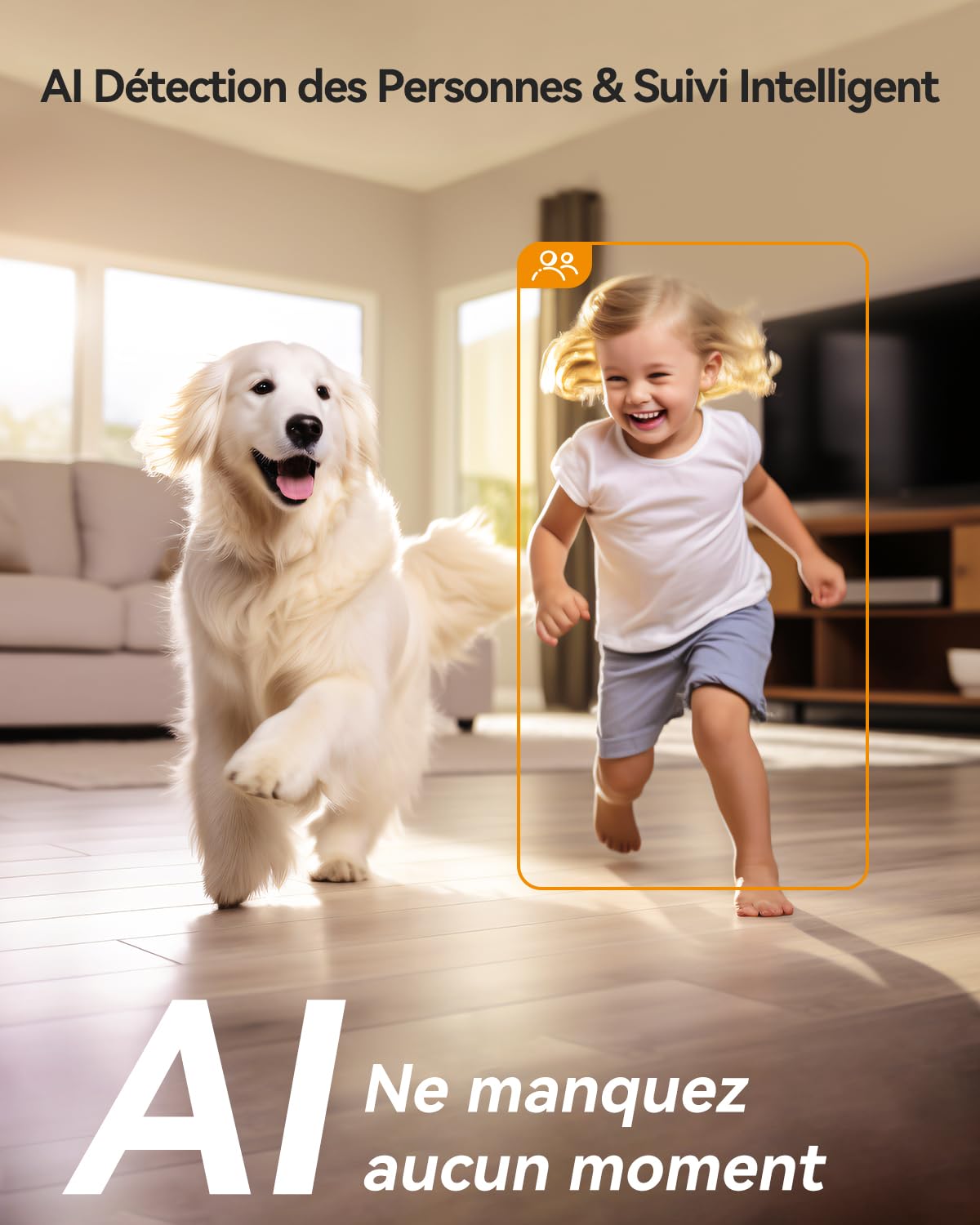 Imou 2.5K(4MP) Caméra Surveillance WiFi Intérieur Caméra 360° Connectée Smartphone Détection Humaine AI Suivi Intelligent Sirène Audio Bidirectionnel Mode Privé Compatible Alexa pour Bébé/Animaux
