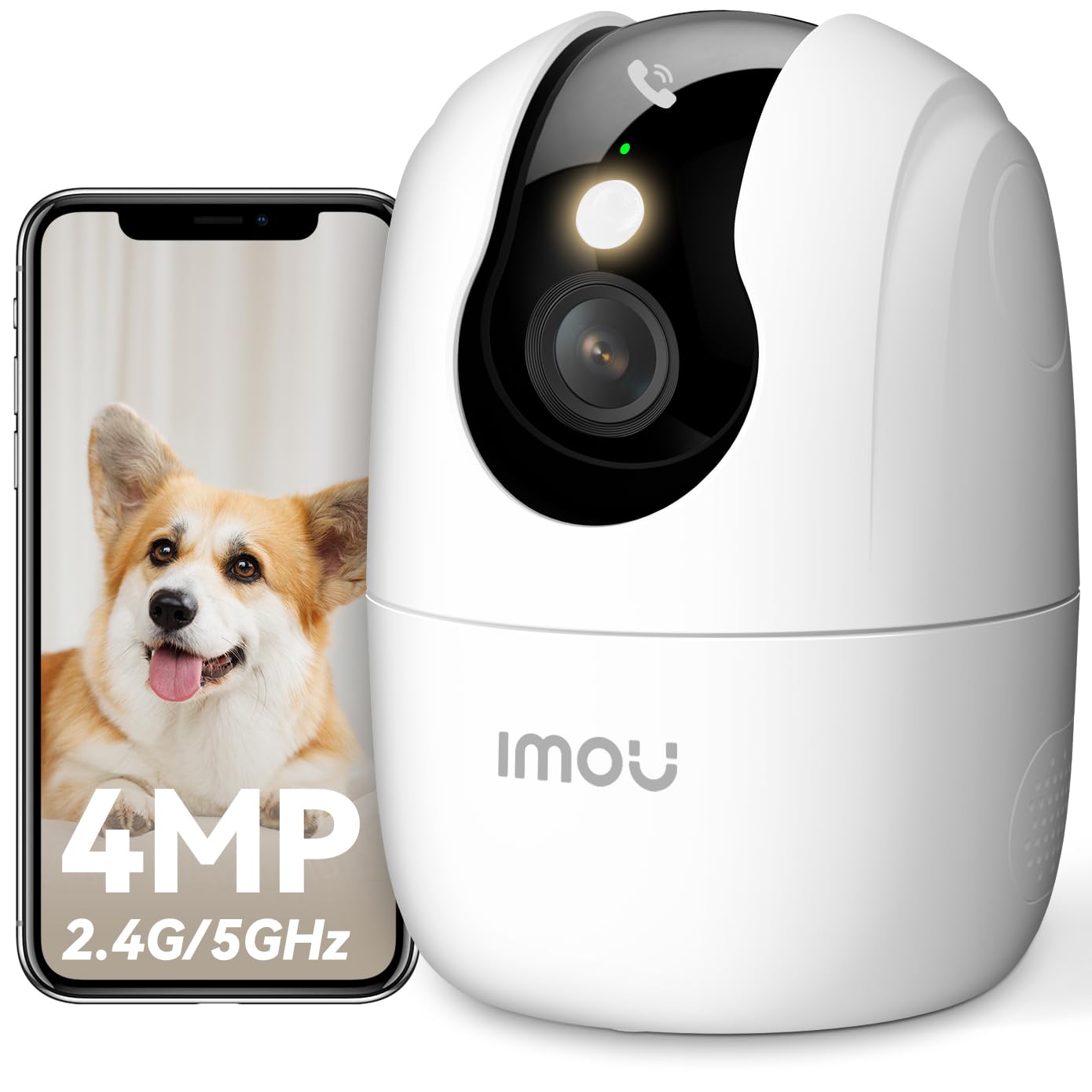 Imou 2K(3MP) Caméra Surveillance WiFi Intérieur 360°, Wi-Fi 6 Double-Bande(2.4G/5GHz), Vision Nocturne Couleur, Détection de Personnes/Animaux,Suivi Intelligent,Compatible Alexa pour Bébé/Chien/Maison