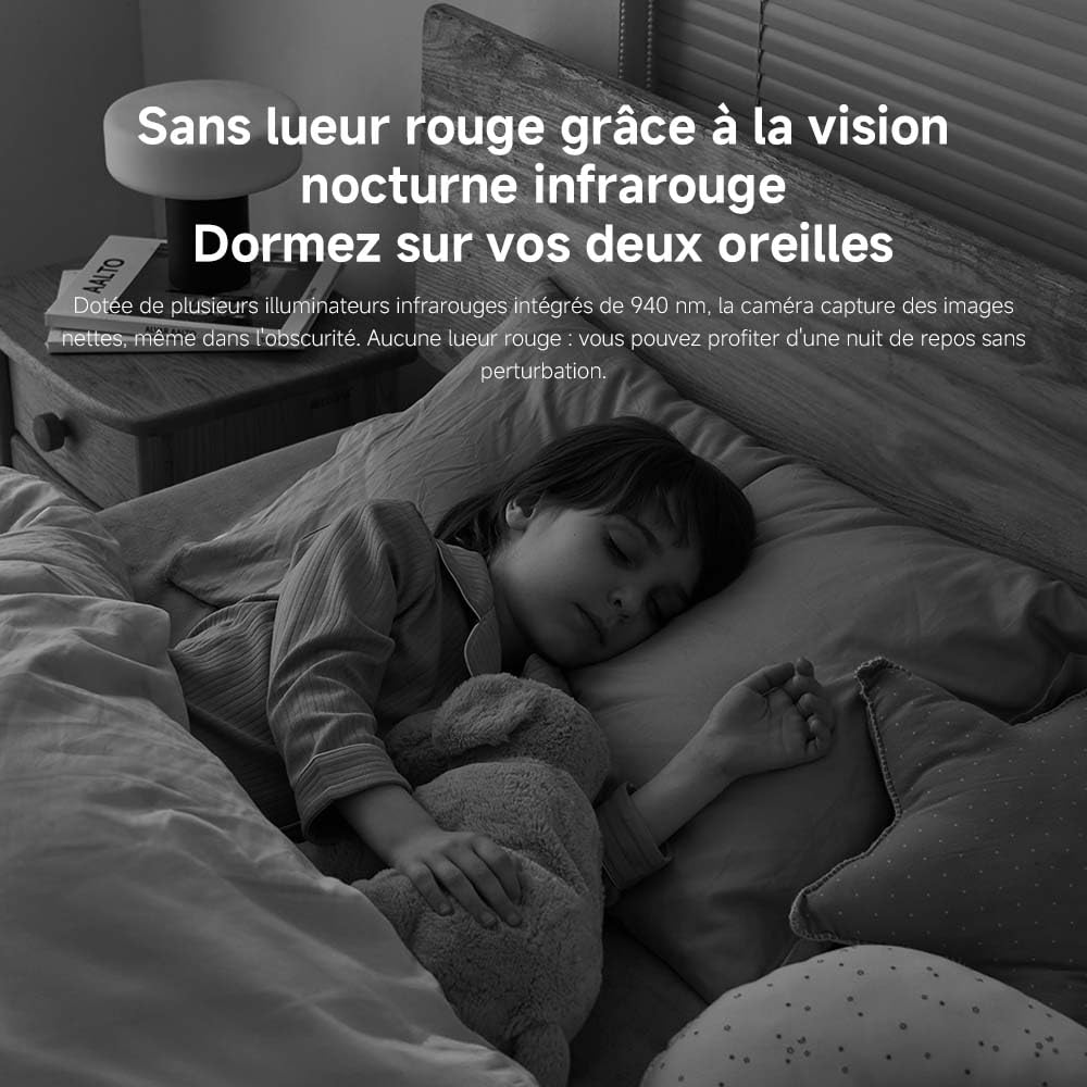 XIAOMI C201 1080p HD, caméra de sécurité, WiFi 6, 360° Panorama, Vision Nocturne Couleur, Protection Objectif, Audio bidirectionnel, babyphone, caméra Animaux, Compatible avec Alexa et Google