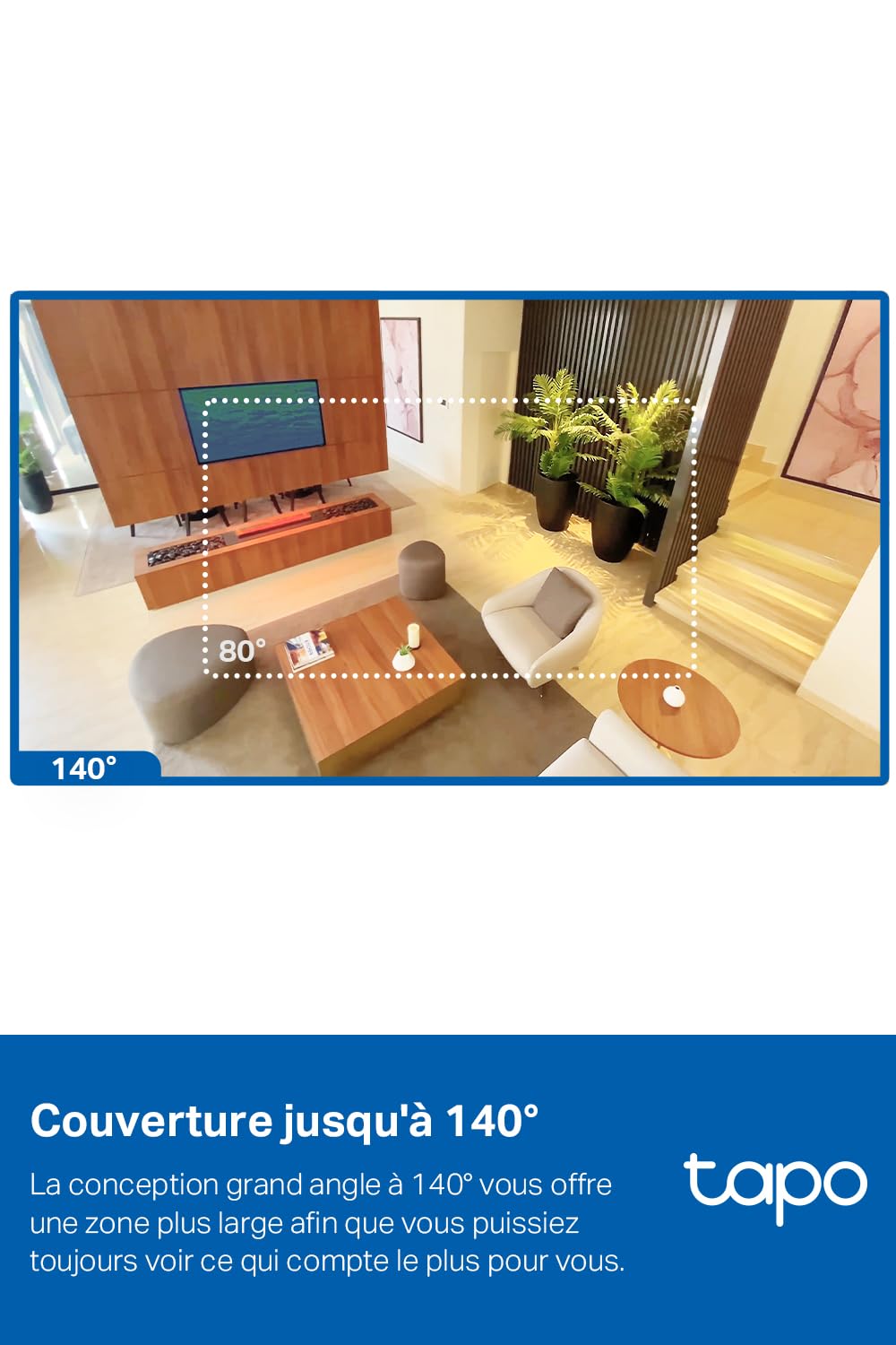 Tapo C110 Caméra de Surveillance WiFi intérieure 2K 3MP, Audio bidirectionnel, détection de Mouvement, Alarme sonore et Lumineuse, Vision Nocturne, Compatible avec Alexa, Google Assistant