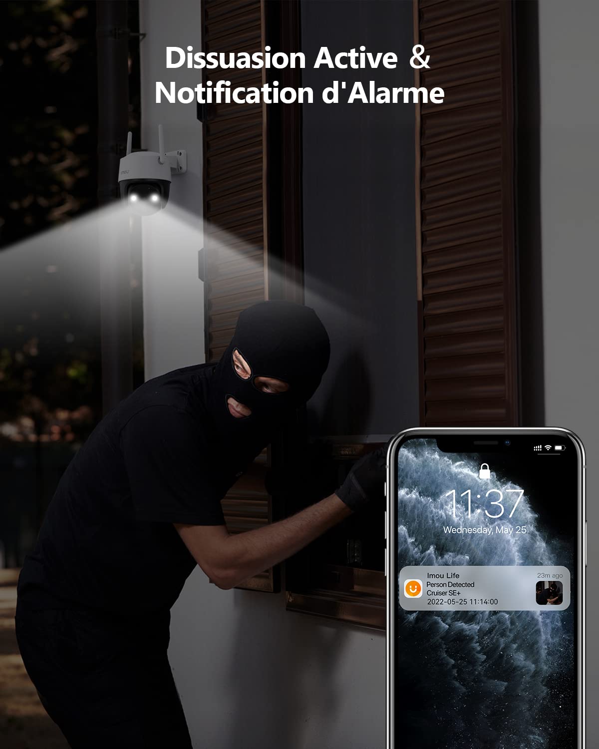 Imou 2K(3MP) Caméra Surveillance WiFi Extérieure 360°, Vision Nocturne Couleur 30M, Détection des Personnes et Véhicules, Suivi Intelligent, Étanche IP66, WiFi 2.4GHz et Wi-FI 6, Audio Bidirectionnel
