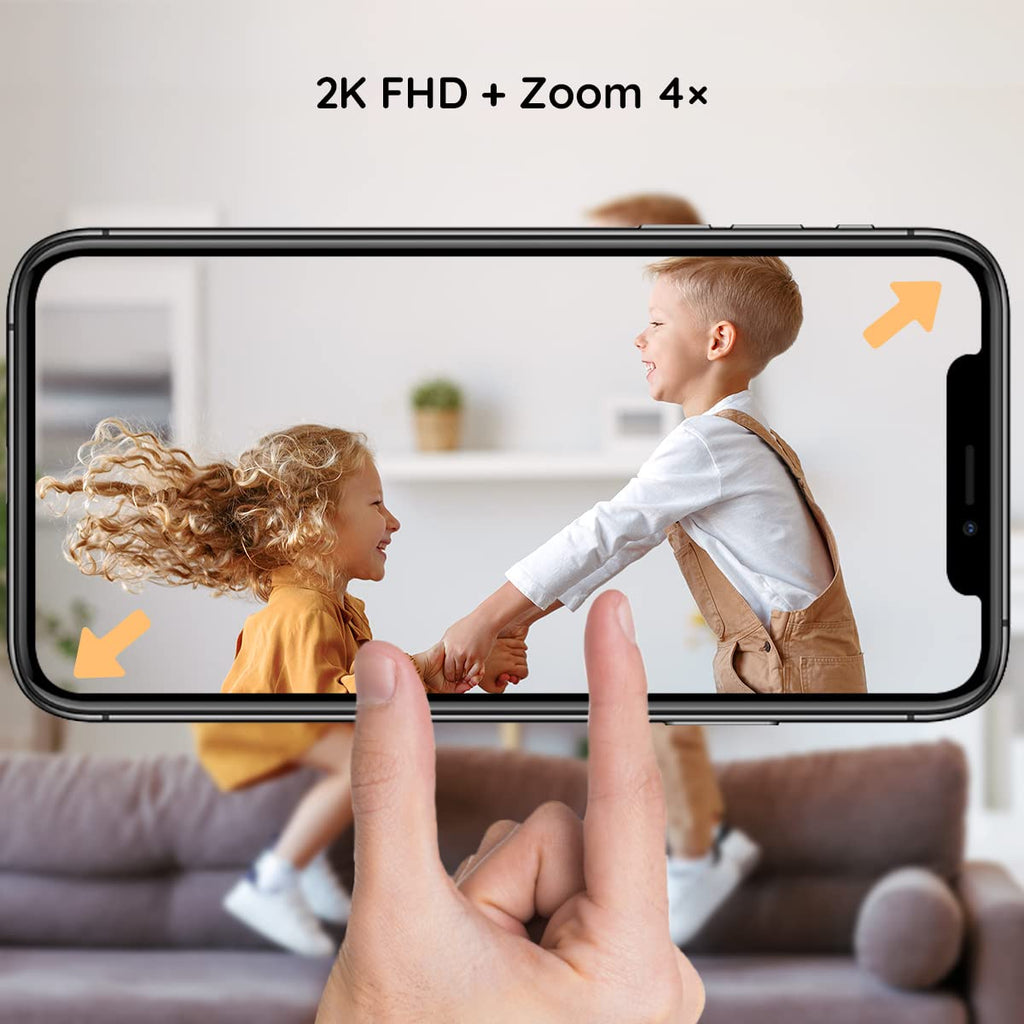 BOIFUN Babyphone Camera Bébé 2K, Baby Phone avec Caméra WiFi et Moniteur 5", Vision Nocturne Invisible, Veilleuse Bébé Colorée Réglable, Alerte Mouvements/Pleurs, Température, Zoom 4X, Rappel Biberon