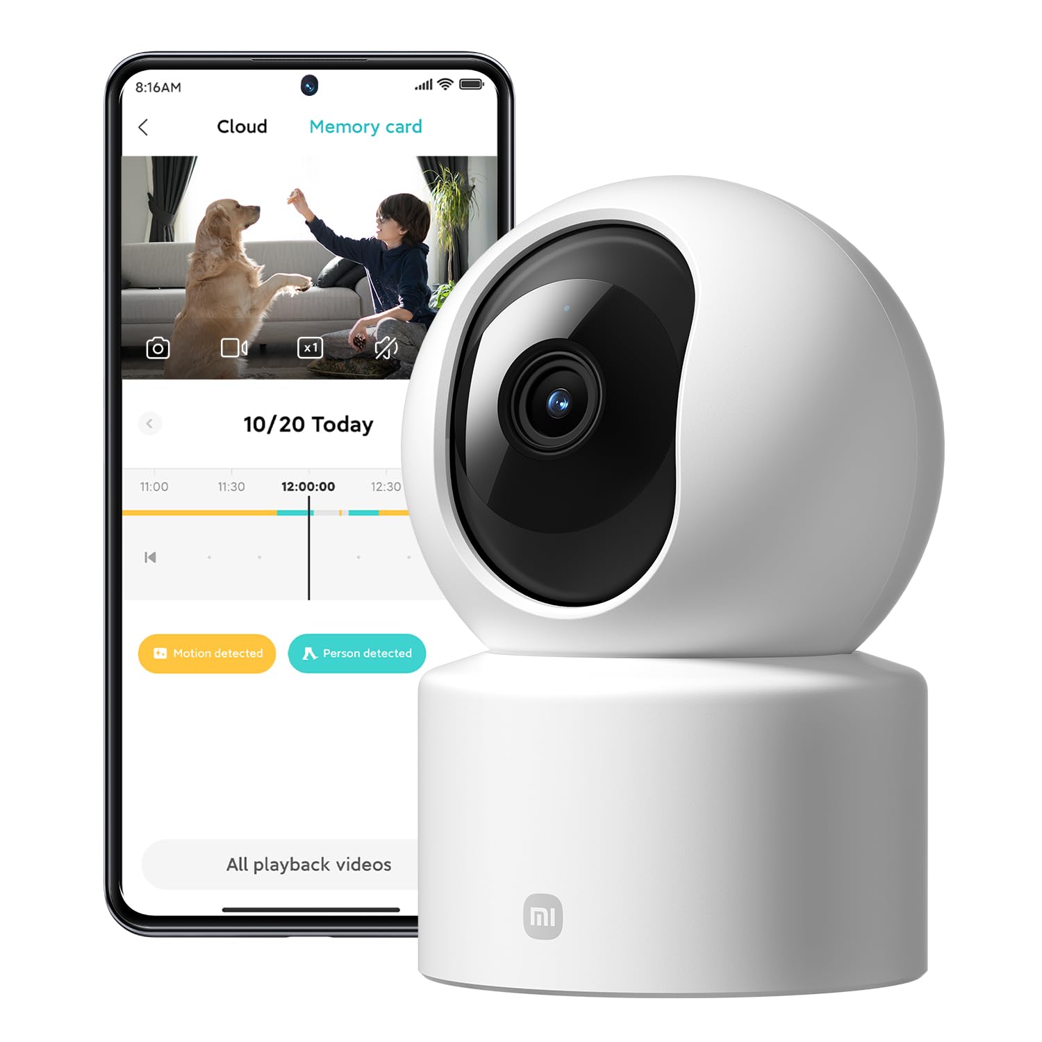 XIAOMI C201 1080p HD, caméra de sécurité, WiFi 6, 360° Panorama, Vision Nocturne Couleur, Protection Objectif, Audio bidirectionnel, babyphone, caméra Animaux, Compatible avec Alexa et Google