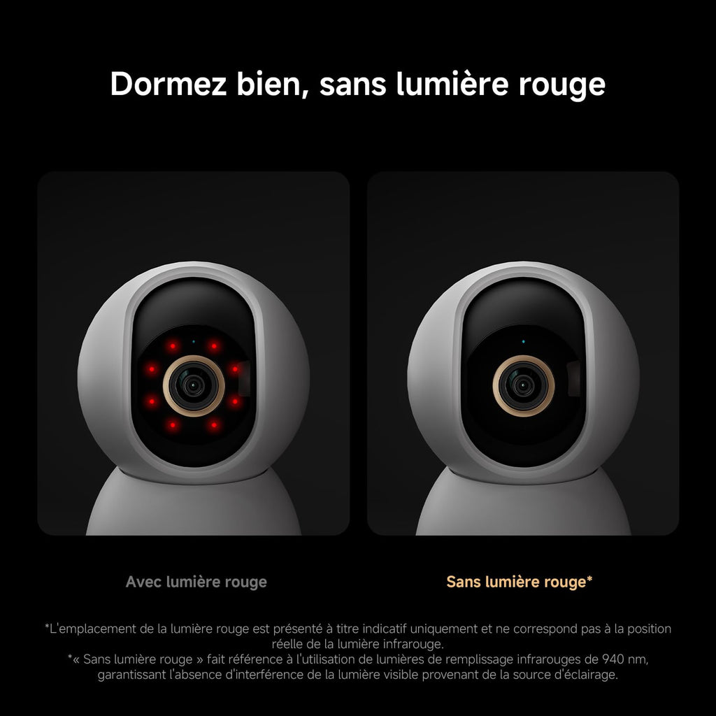 XIAOMI C201 1080p HD, caméra de sécurité, WiFi 6, 360° Panorama, Vision Nocturne Couleur, Protection Objectif, Audio bidirectionnel, babyphone, caméra Animaux, Compatible avec Alexa et Google